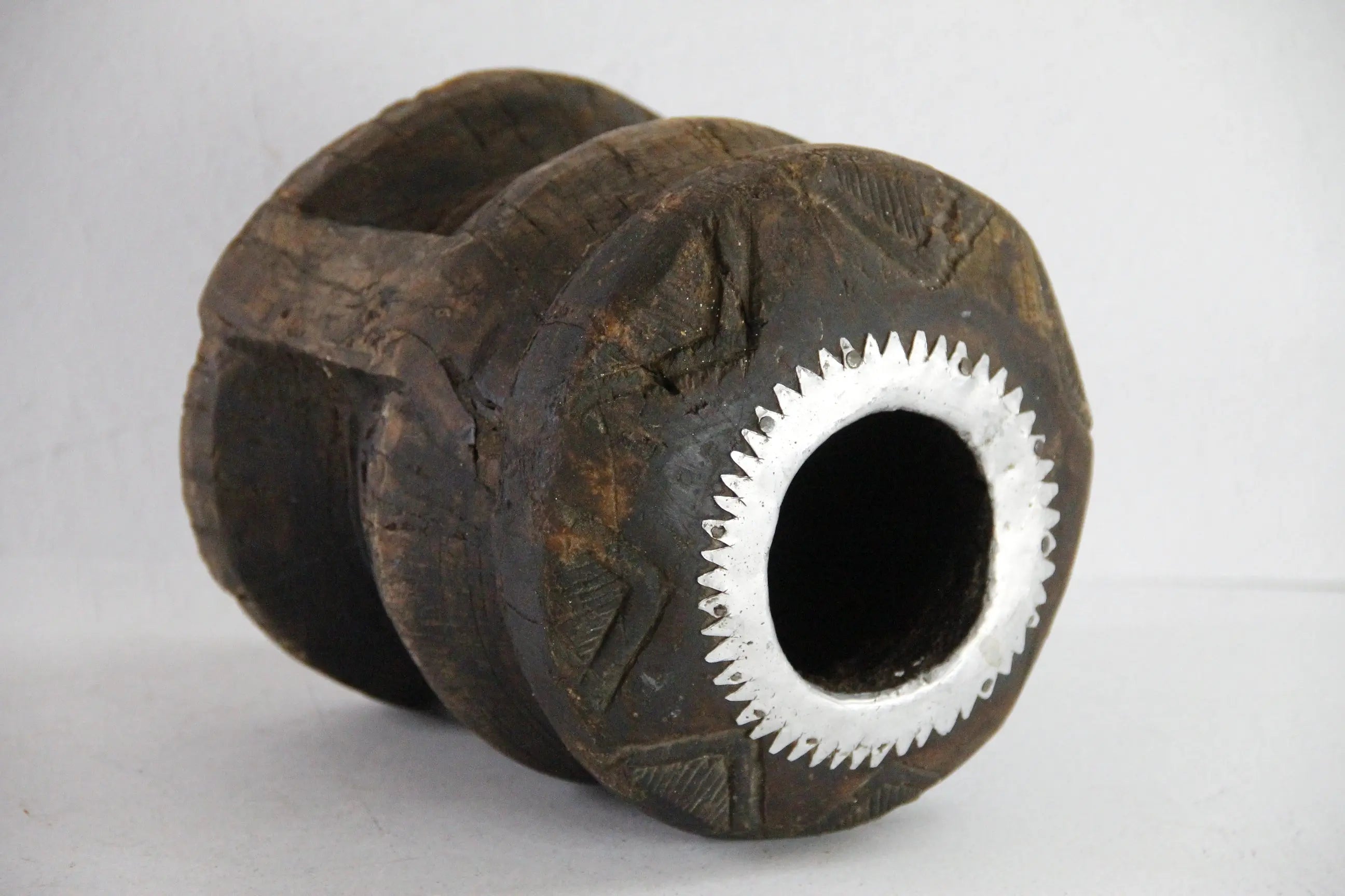 Antique Wood Mortar | Bedouin African Coffee Spice Grinder  Debra Hall Lifestyle