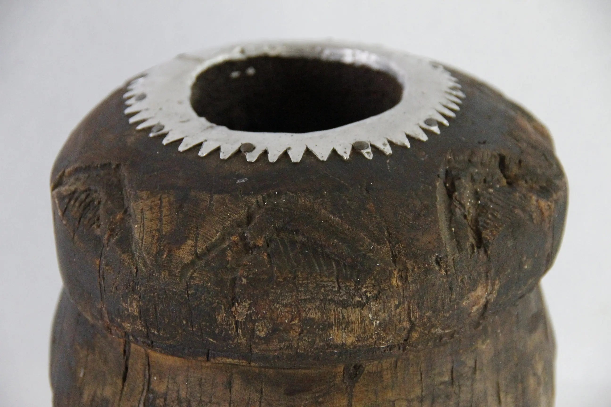 Antique Wood Mortar | Bedouin African Coffee Spice Grinder  Debra Hall Lifestyle