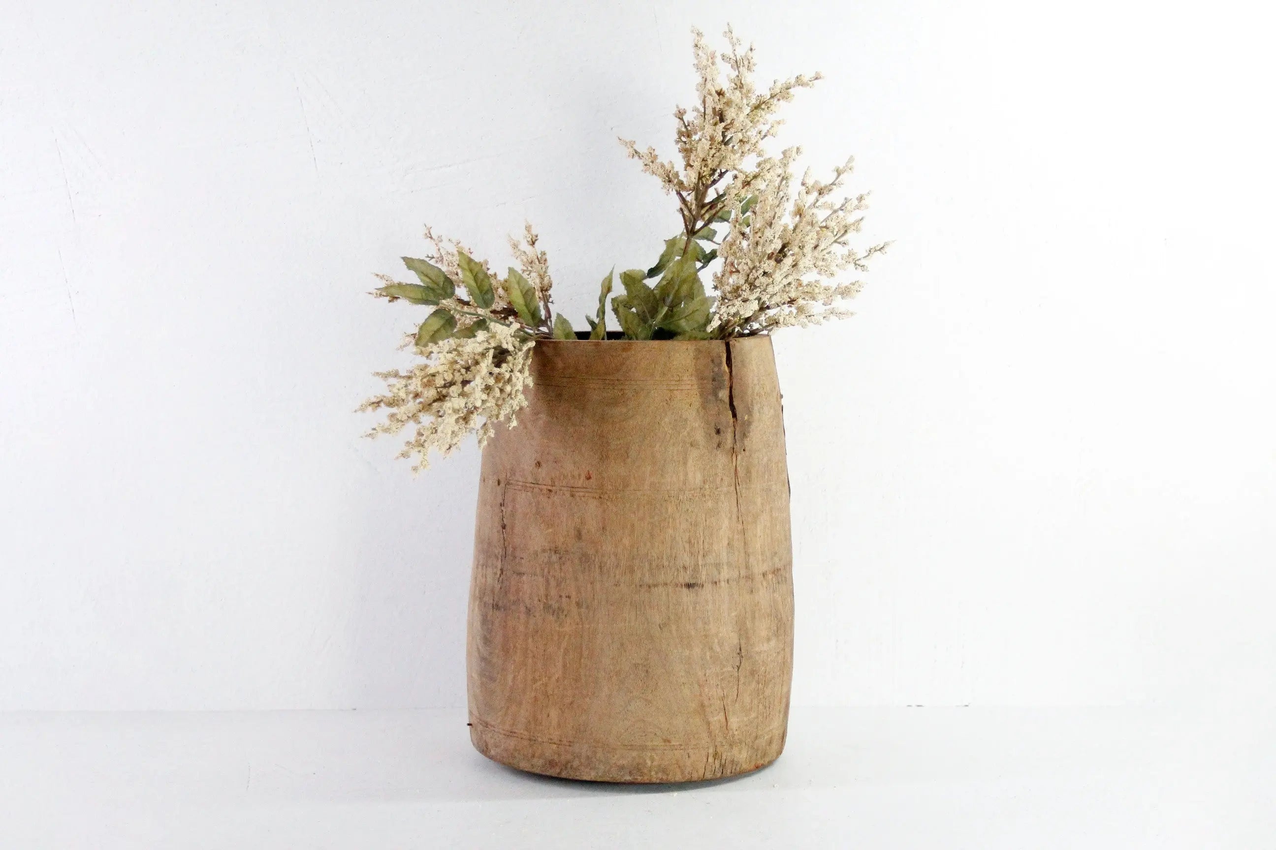 Antique Wood Pot | 1800s Hand Made Butter Vessel  Debra Hall Lifestyle