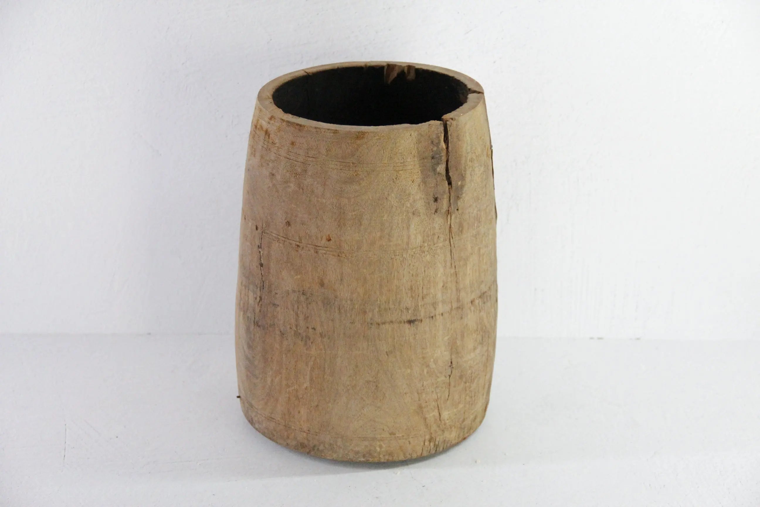 Antique Wood Pot | 1800s Hand Made Butter Vessel  Debra Hall Lifestyle