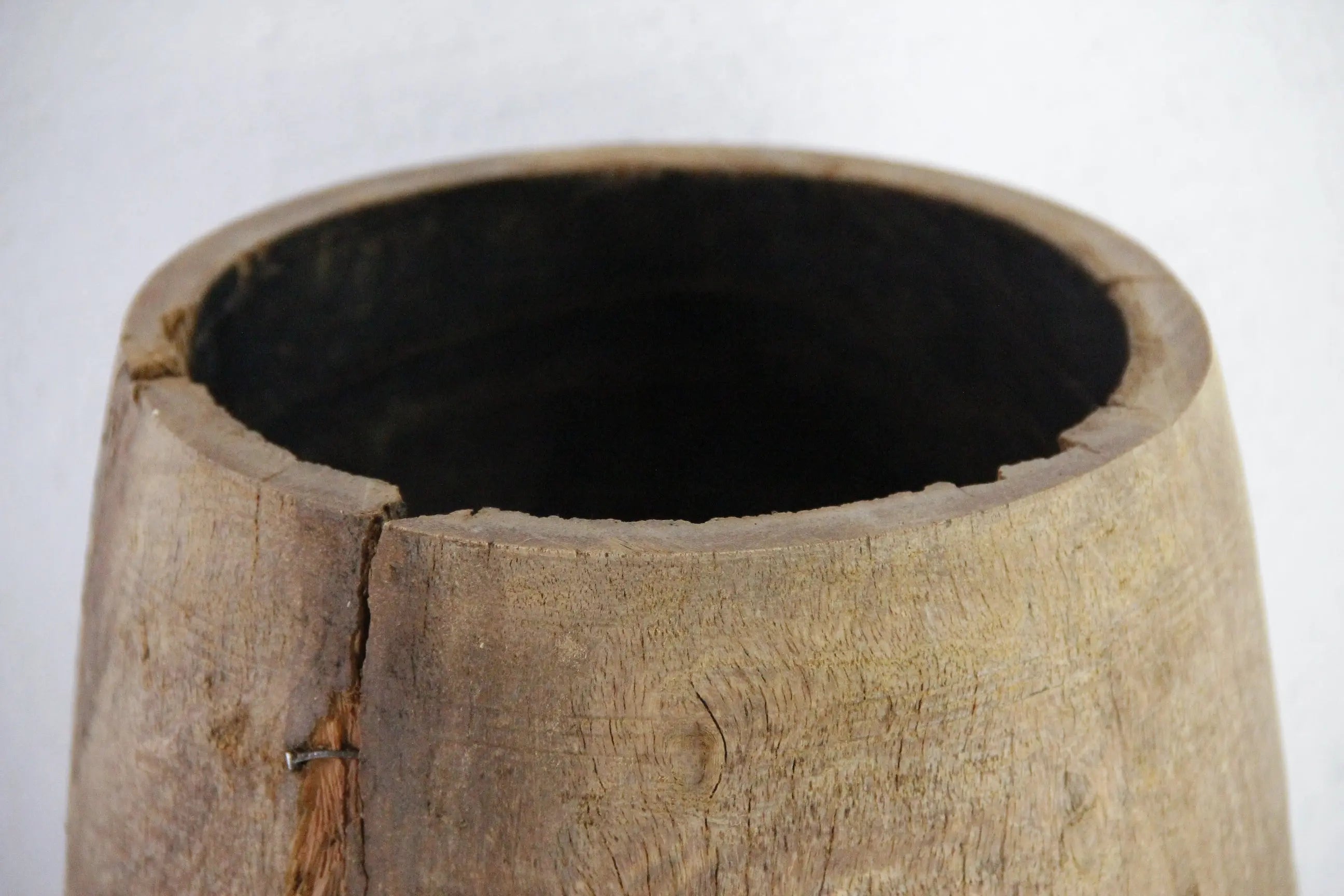 Antique Wood Pot | 1800s Hand Made Butter Vessel  Debra Hall Lifestyle