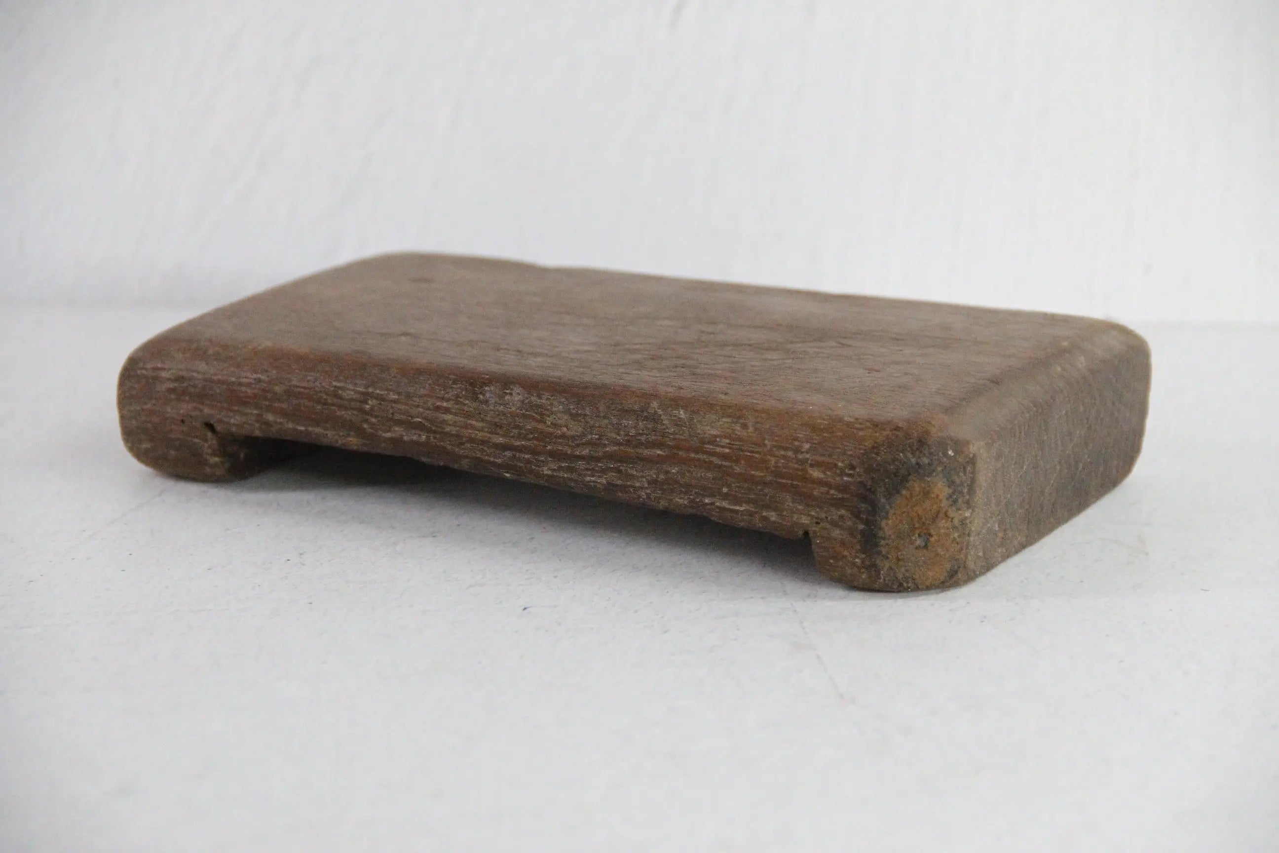 Antique Wood Riser | Dark Hand Carved Tray Small  Debra Hall Lifestyle