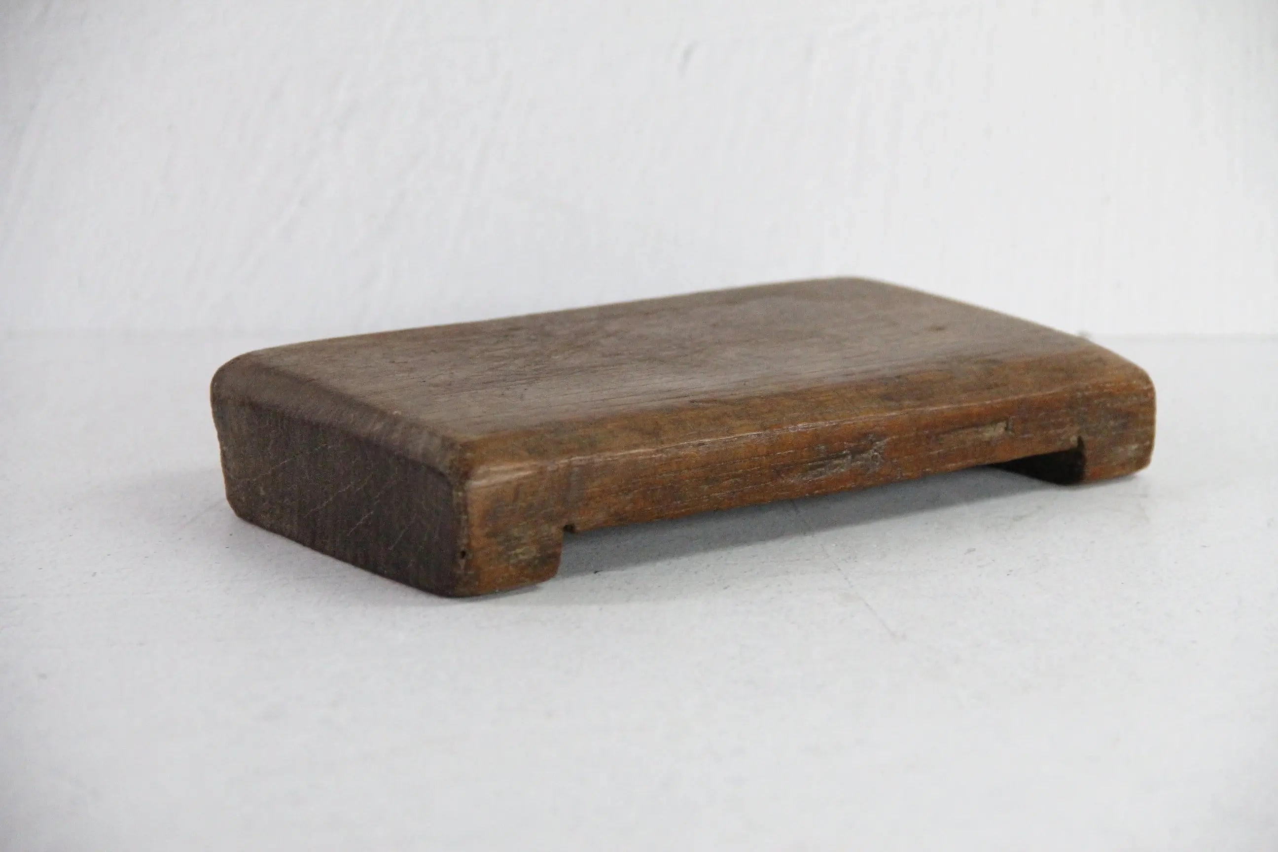 Antique Wood Riser | Dark Hand Carved Tray Small  Debra Hall Lifestyle