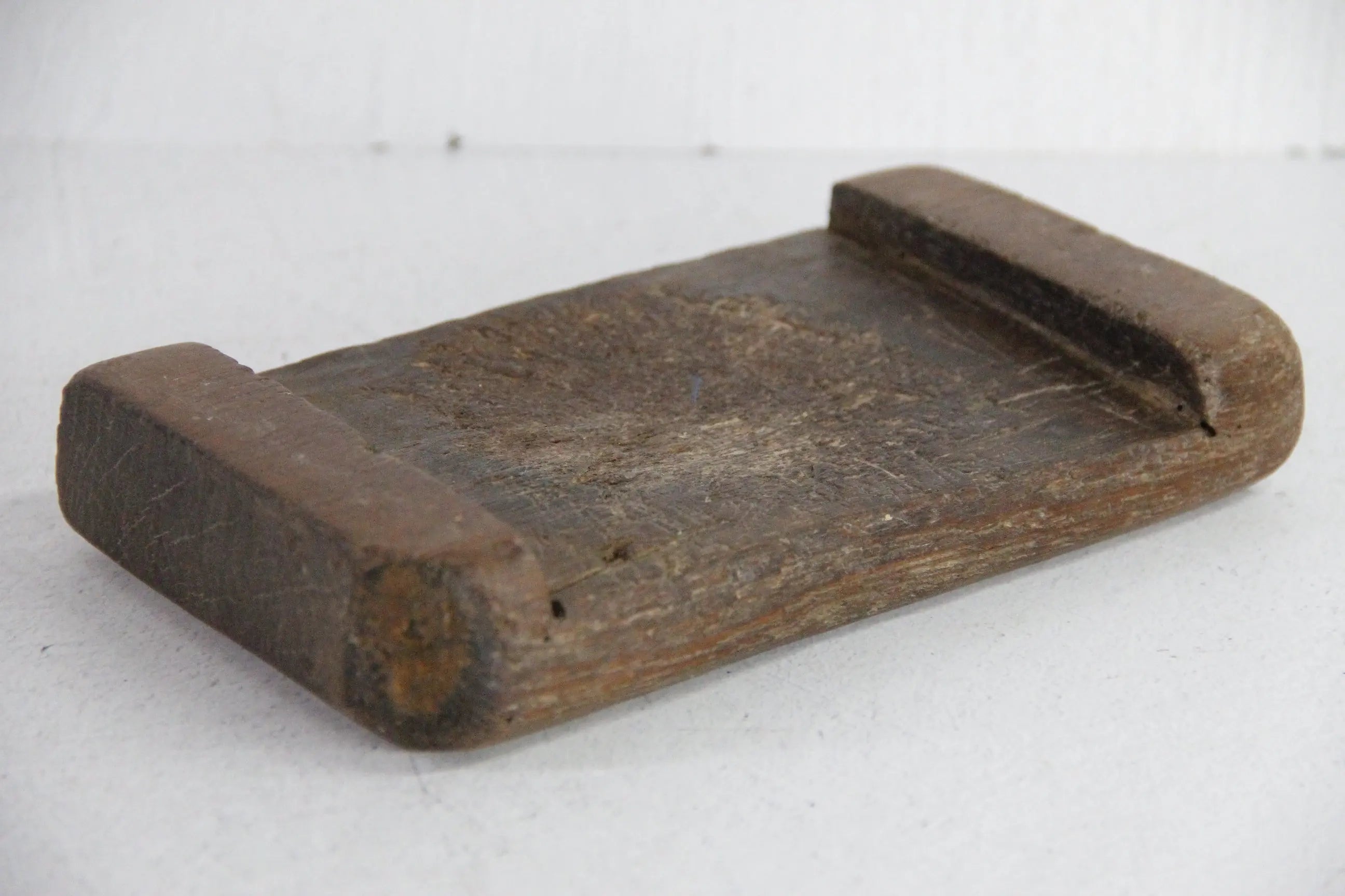 Antique Wood Riser | Dark Hand Carved Tray Small  Debra Hall Lifestyle