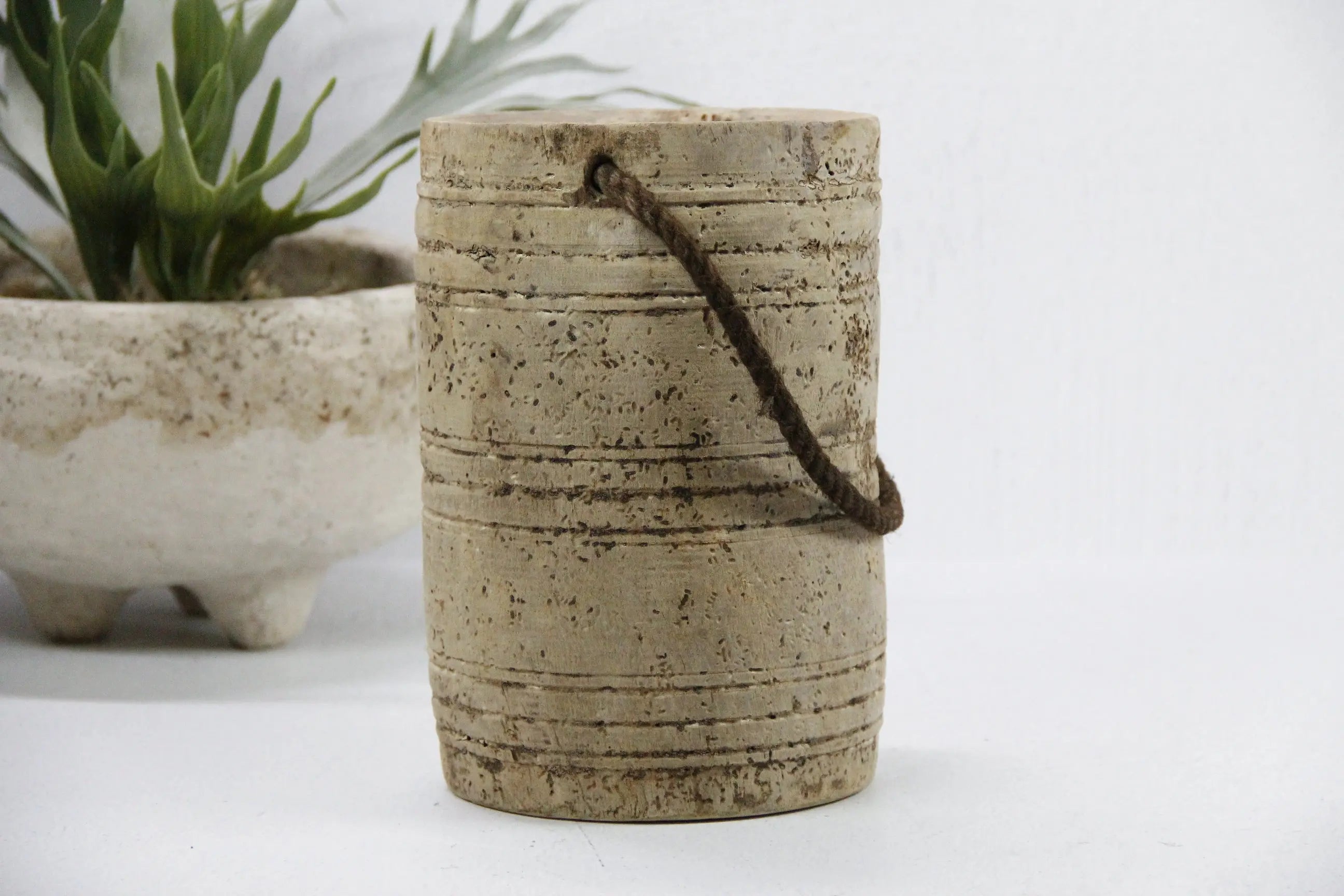 Antique Wood Vase | Bleached Vessel  Debra Hall Lifestyle
