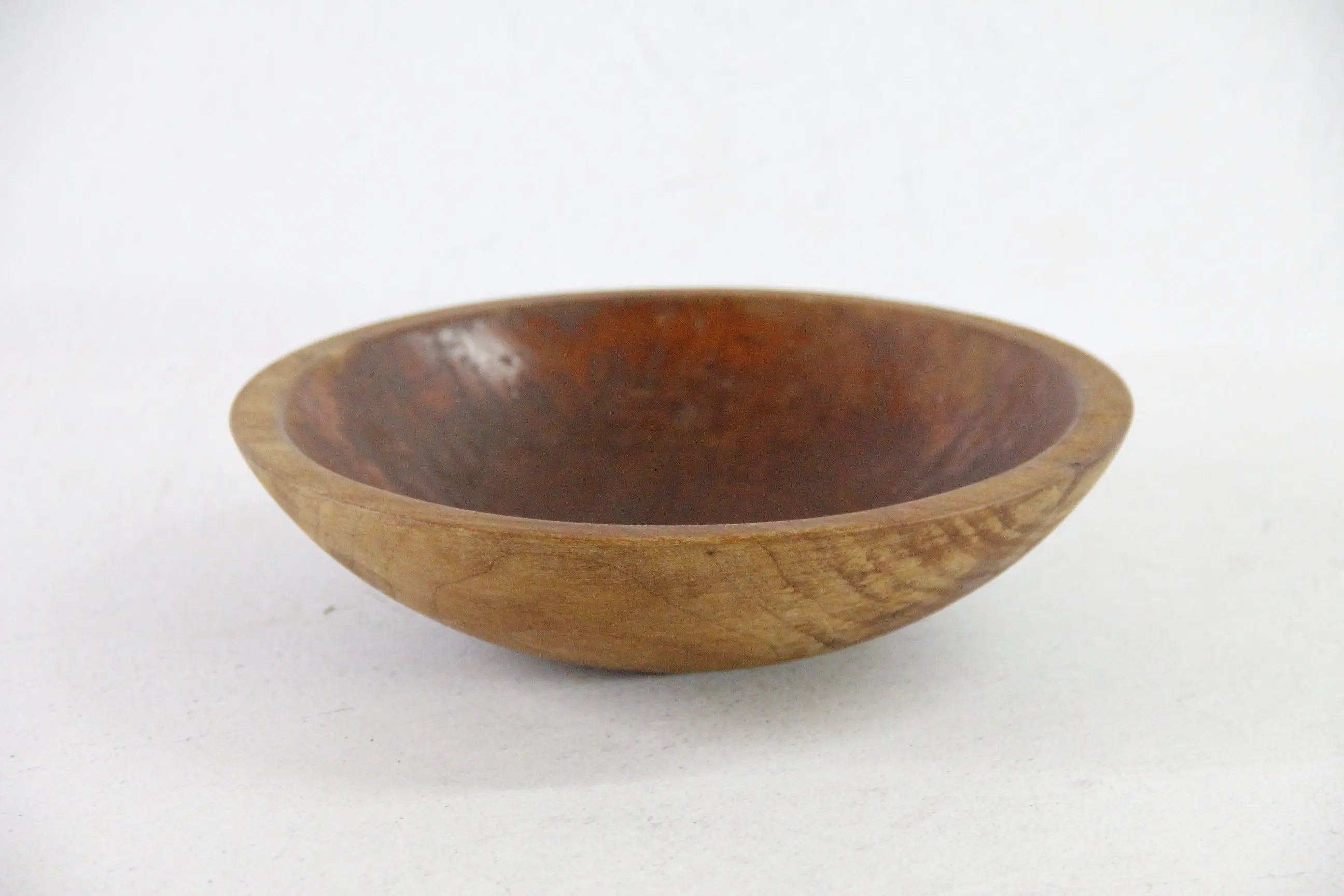 Antique Wooden Bowl Primitive Hand Turned Dough Bowl