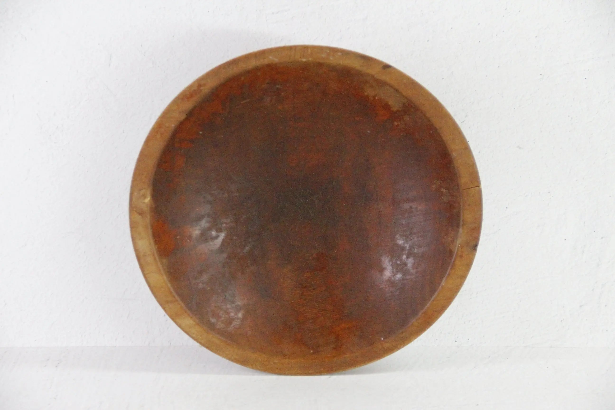 Antique Wooden Bowl Primitive Hand Turned Dough Bowl
