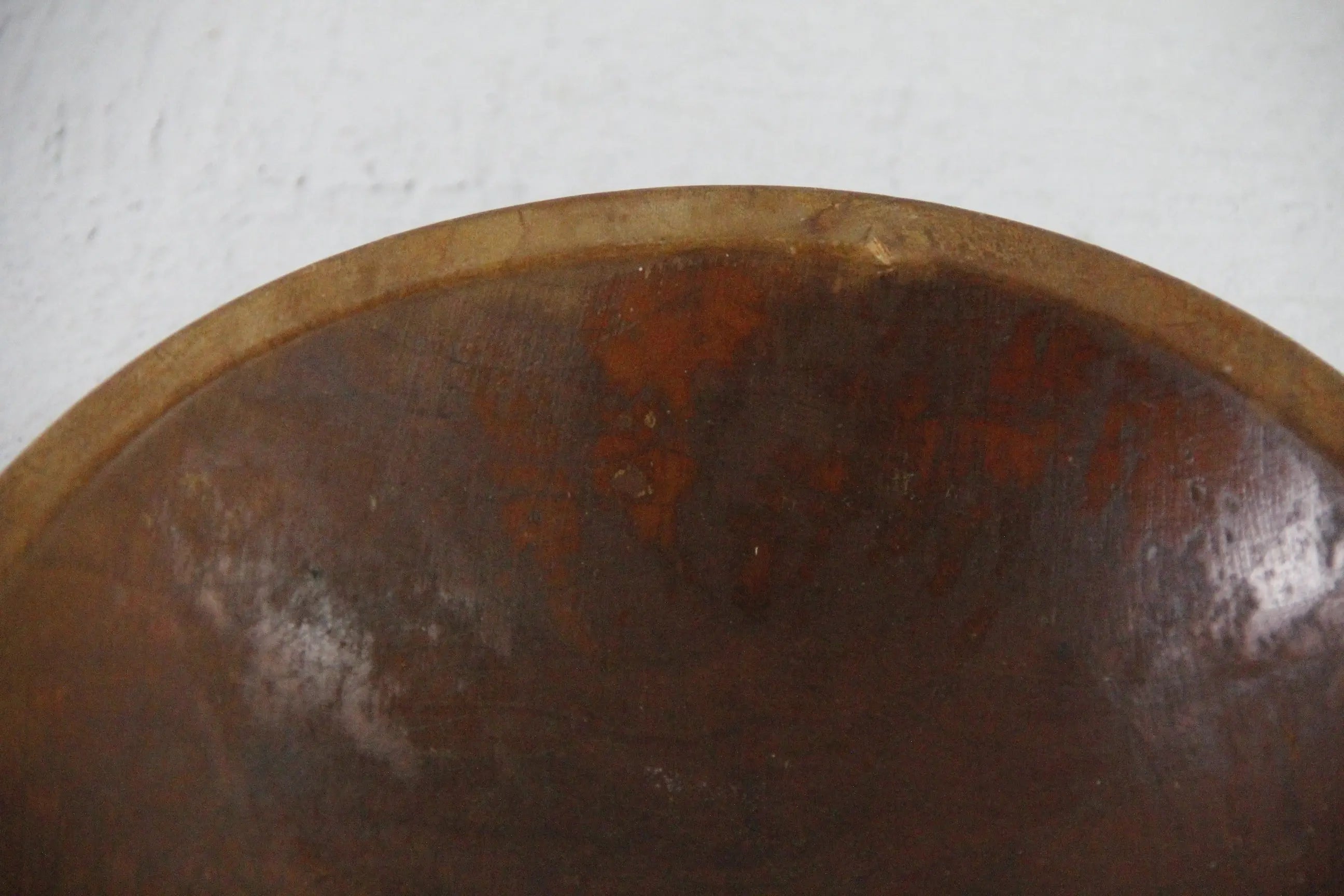 Antique Wooden Bowl Primitive Hand Turned Dough Bowl