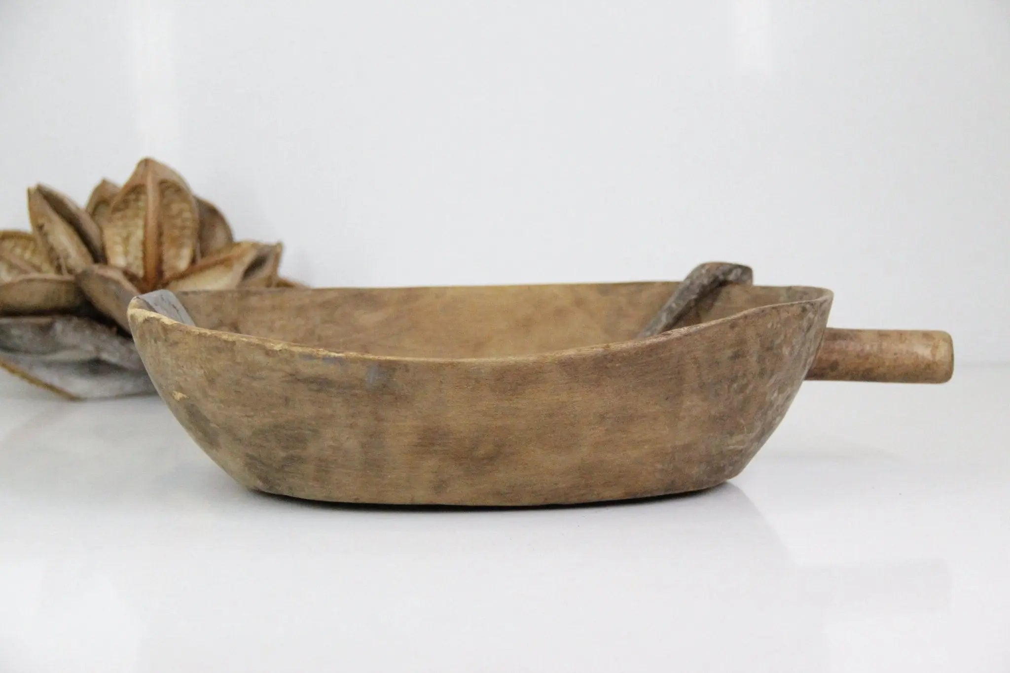 Antique Wooden Bowl With Metal Patch  Debra Hall Lifestyle