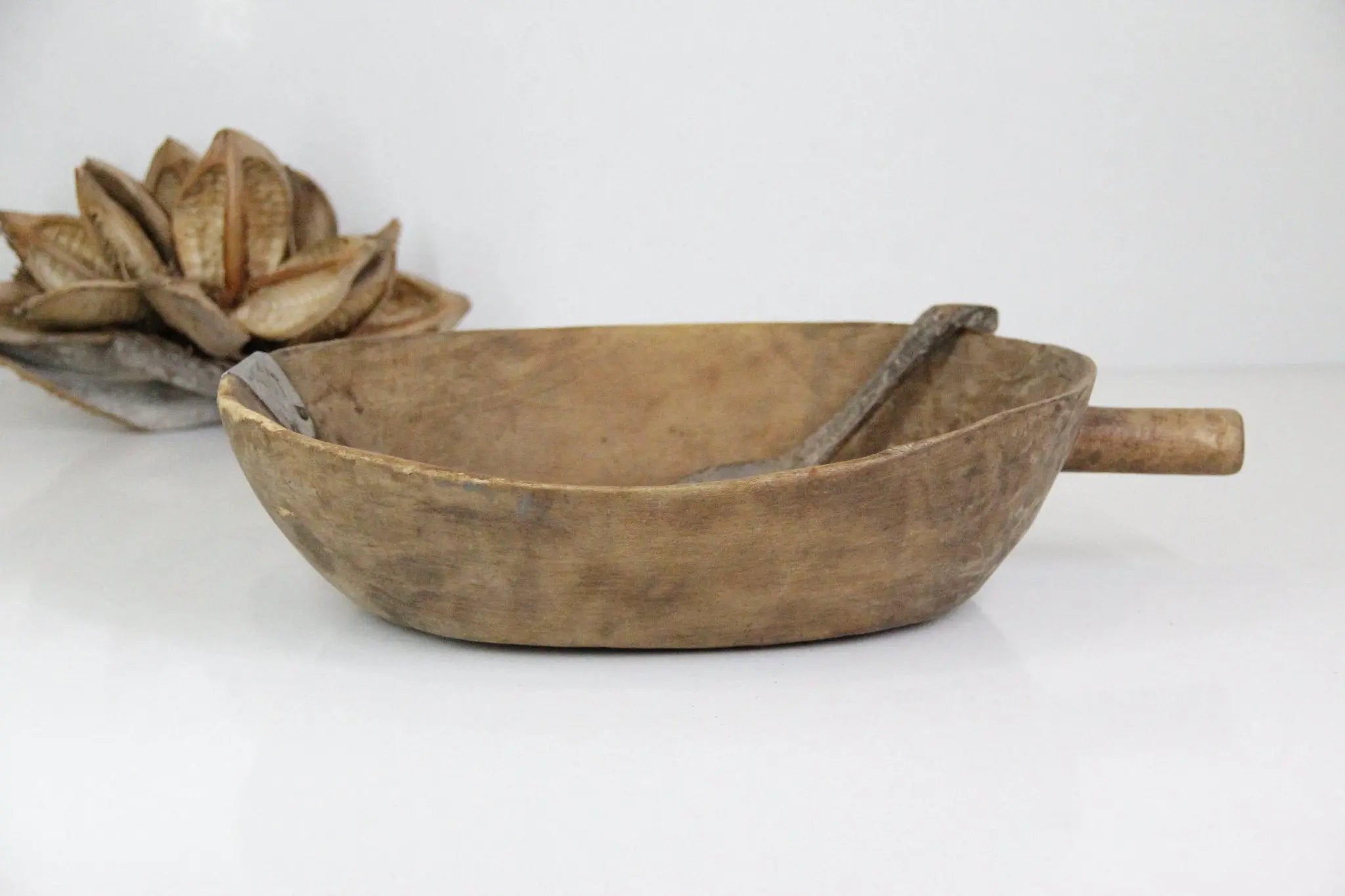 Antique Wooden Bowl With Metal Patch  Debra Hall Lifestyle