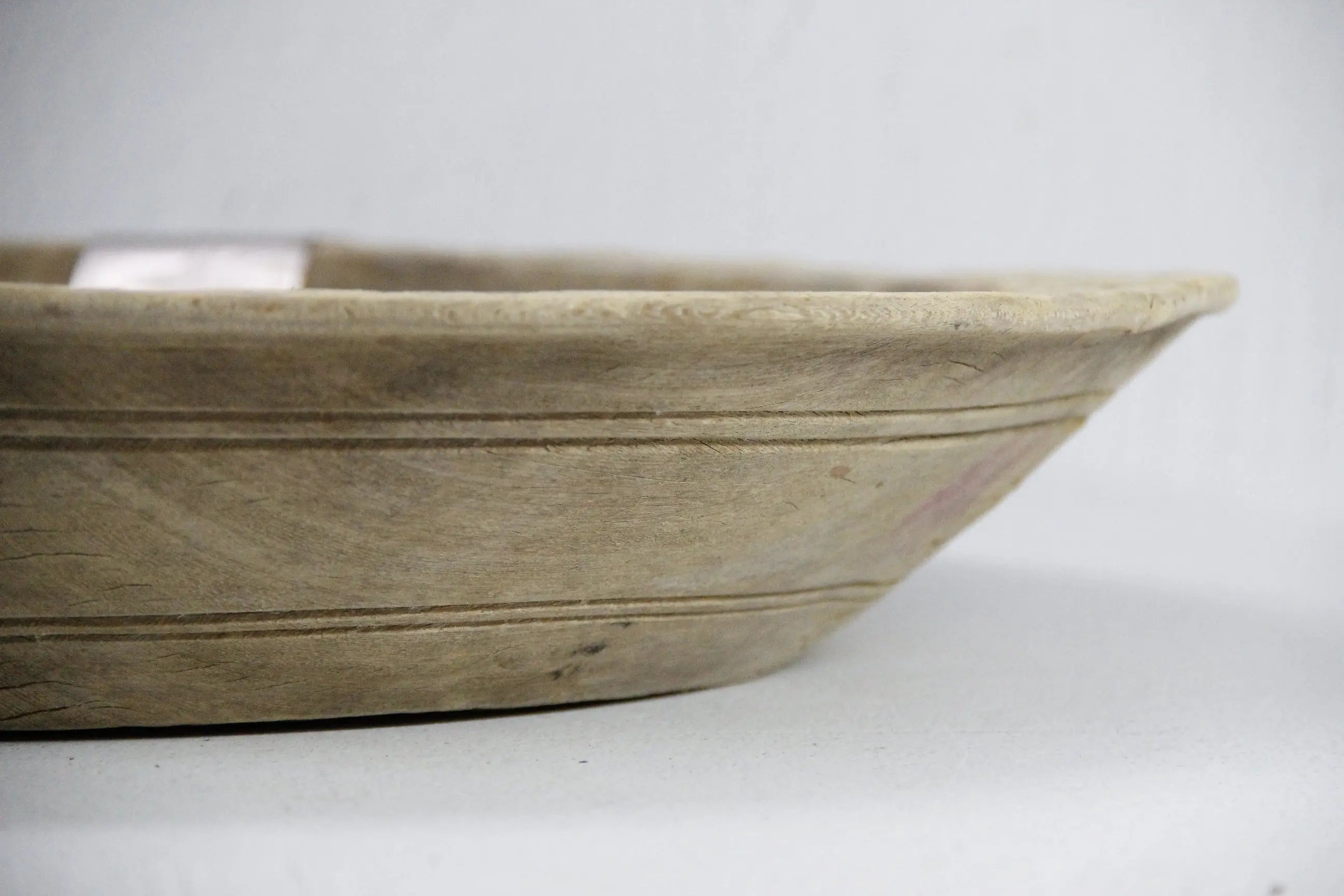 Antique Wooden Bowl | XL Carved Flat Rim  Debra Hall Lifestyle