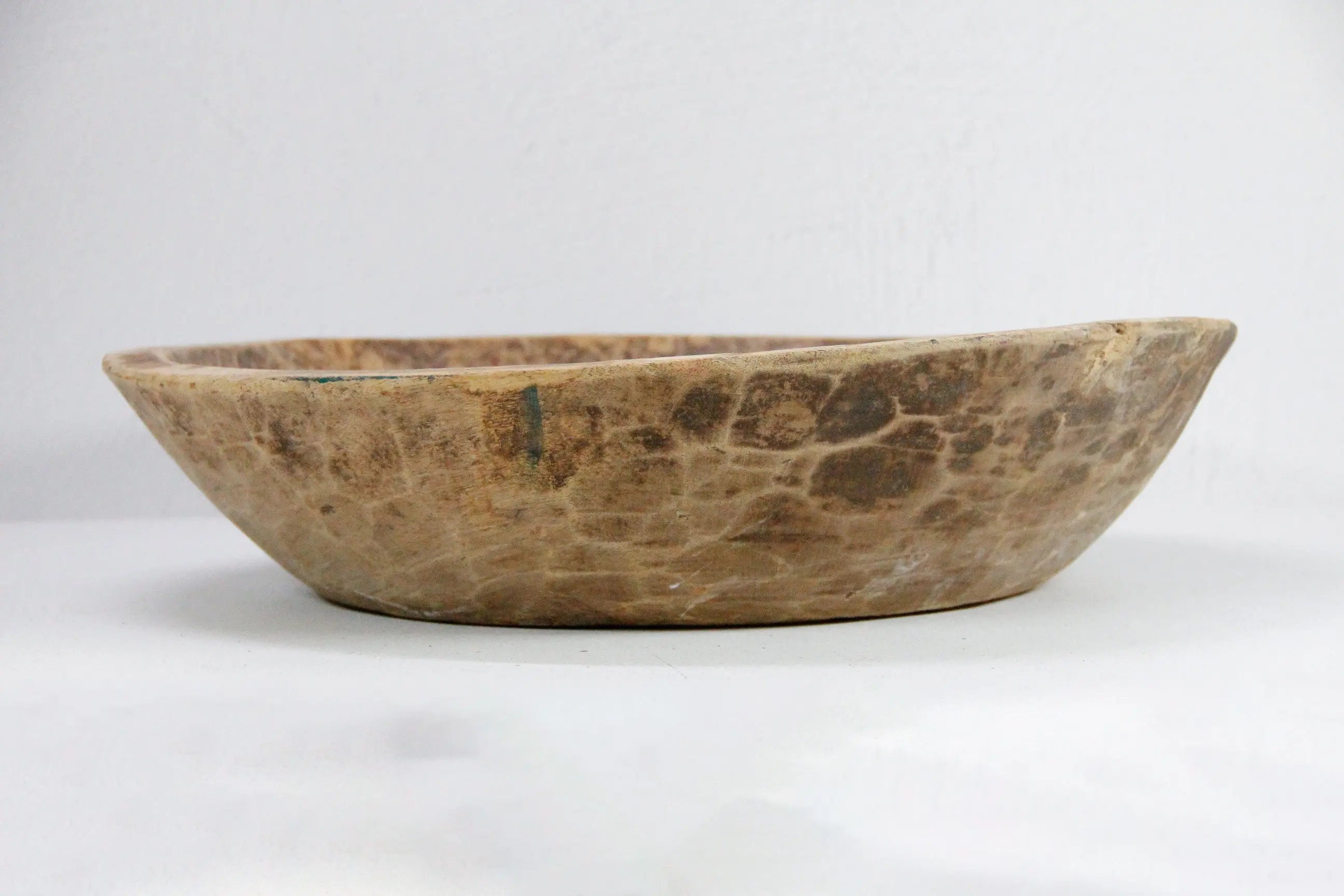 Antique Wooden Bowl | XL Rustic Carved  Debra Hall Lifestyle