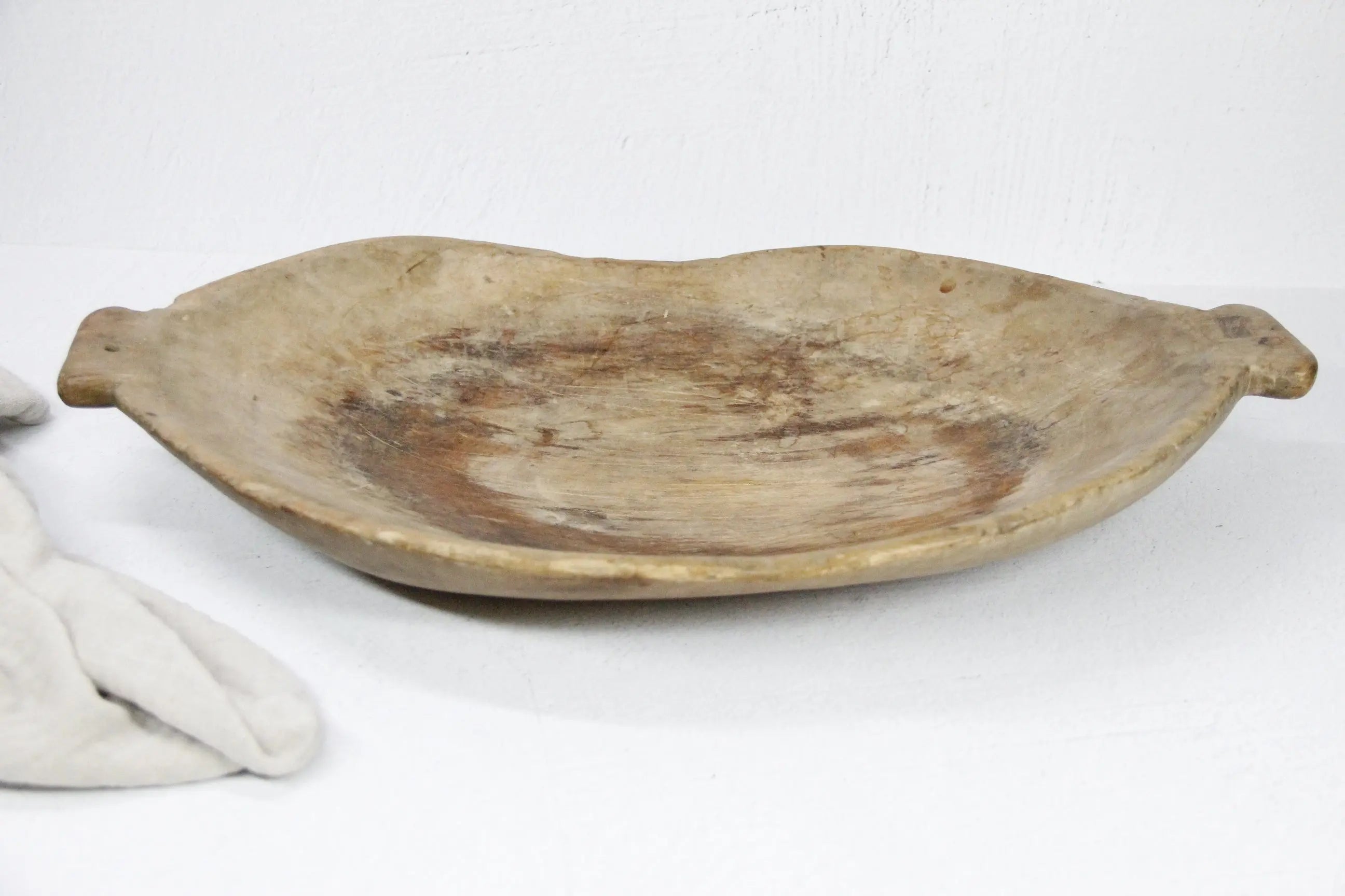 Antique Wooden Dough Bowl-Large Centerpiece Trencher  Debra Hall Lifestyle