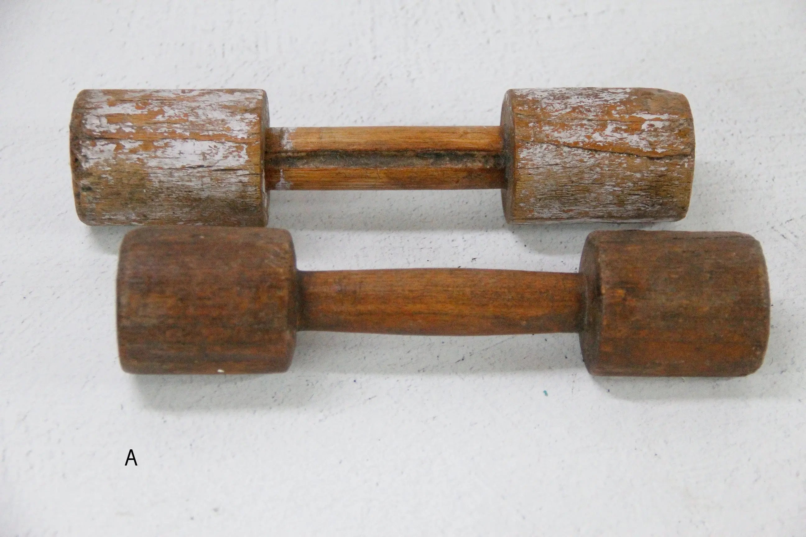 Antique Wooden Dumbbell India-Hand Carved Decor Pr.  Debra Hall Lifestyle