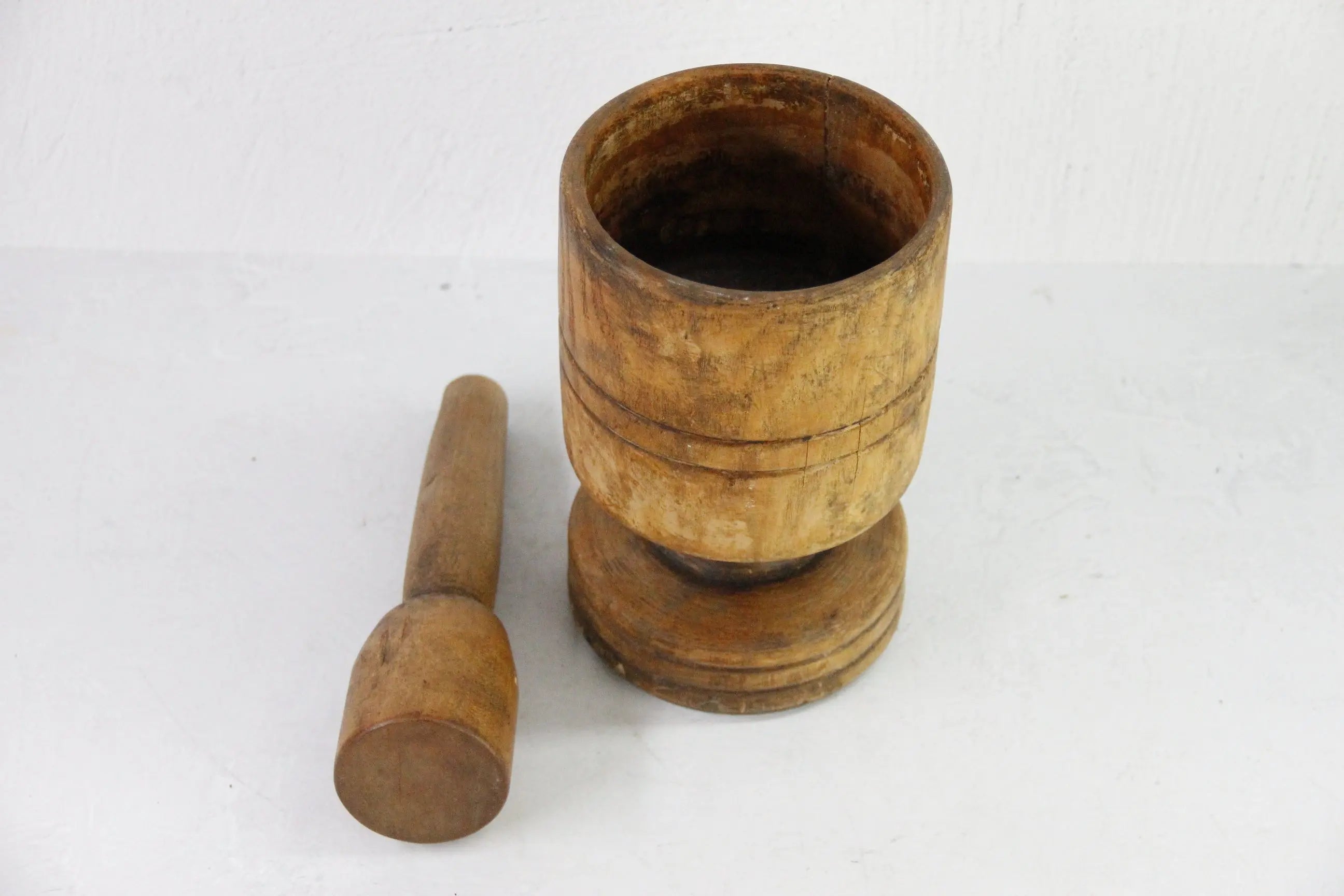 Antique Wooden Mortar and Pestle | Rustic Kitchen Decor  Debra Hall Lifestyle