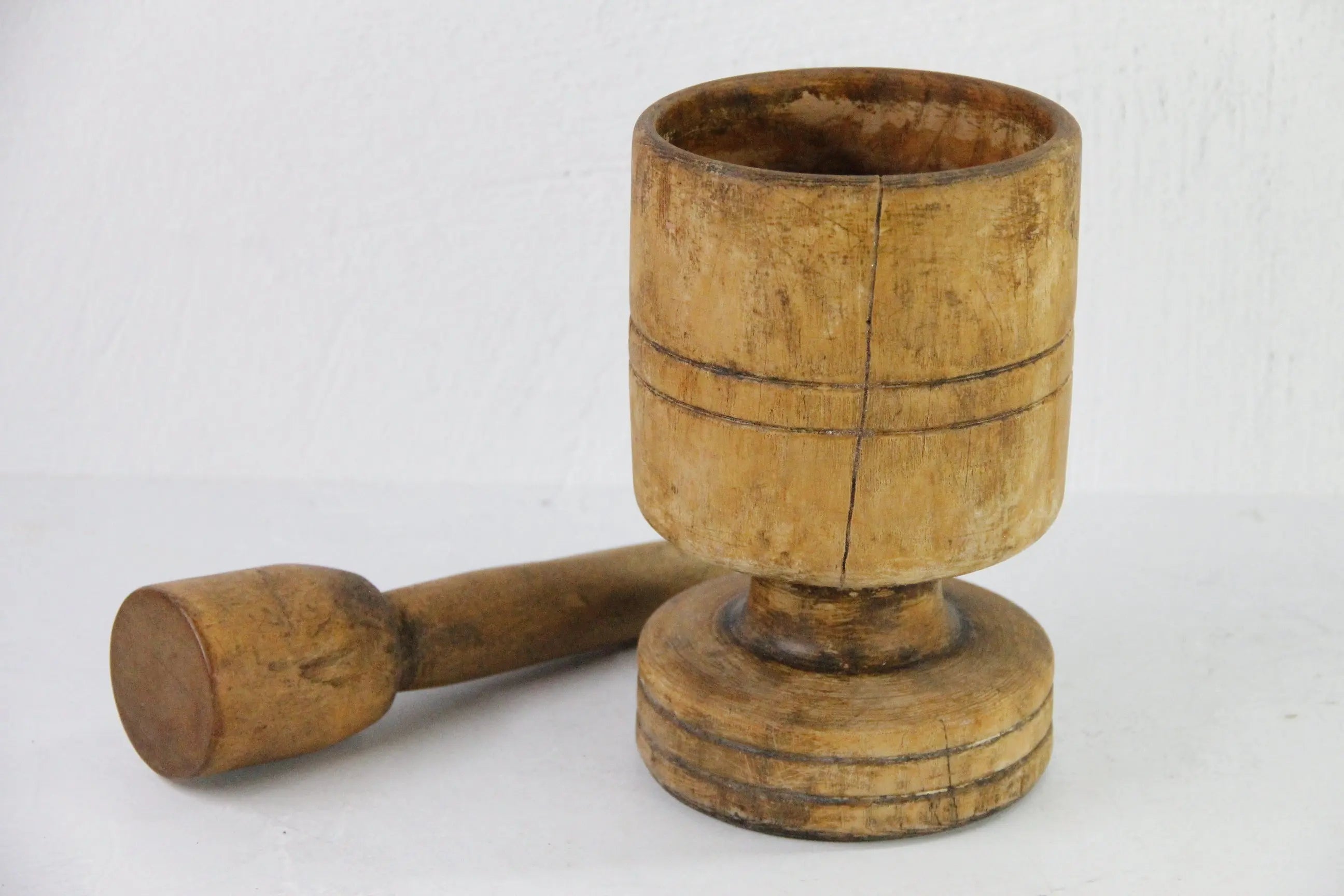 Antique Wooden Mortar and Pestle | Rustic Kitchen Decor  Debra Hall Lifestyle