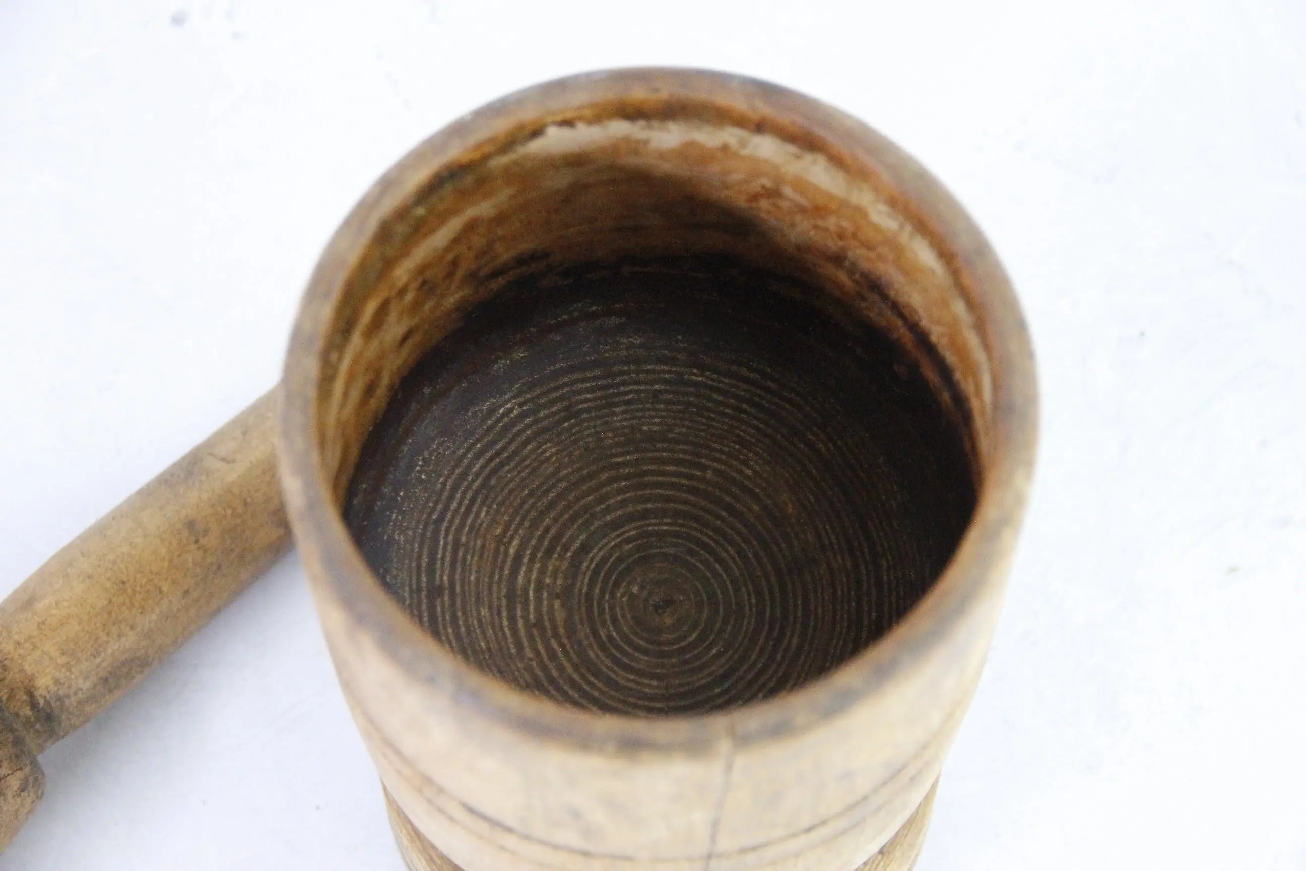 Antique Wooden Mortar and Pestle | Rustic Kitchen Decor  Debra Hall Lifestyle