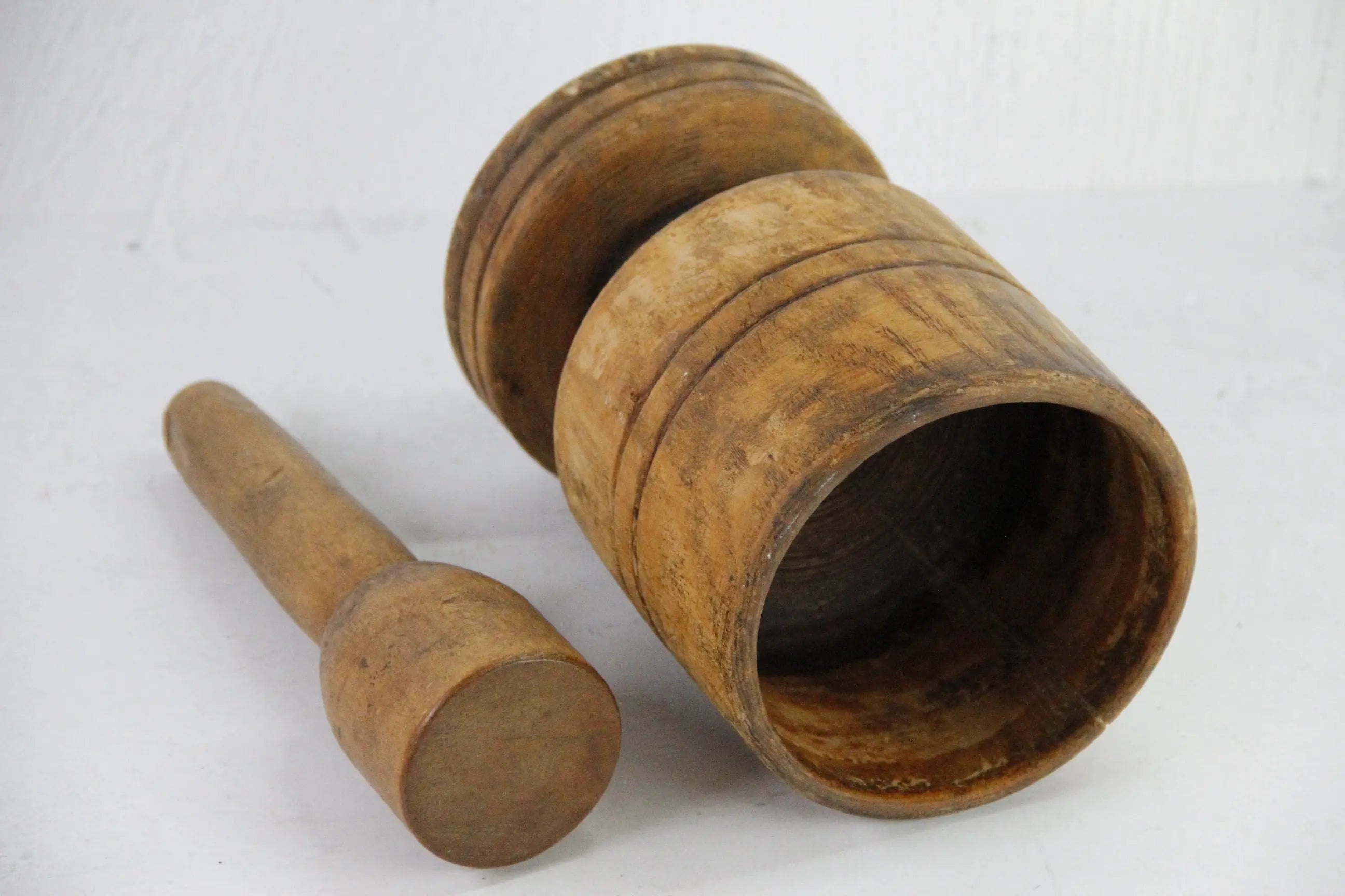 Antique Wooden Mortar and Pestle | Rustic Kitchen Decor  Debra Hall Lifestyle