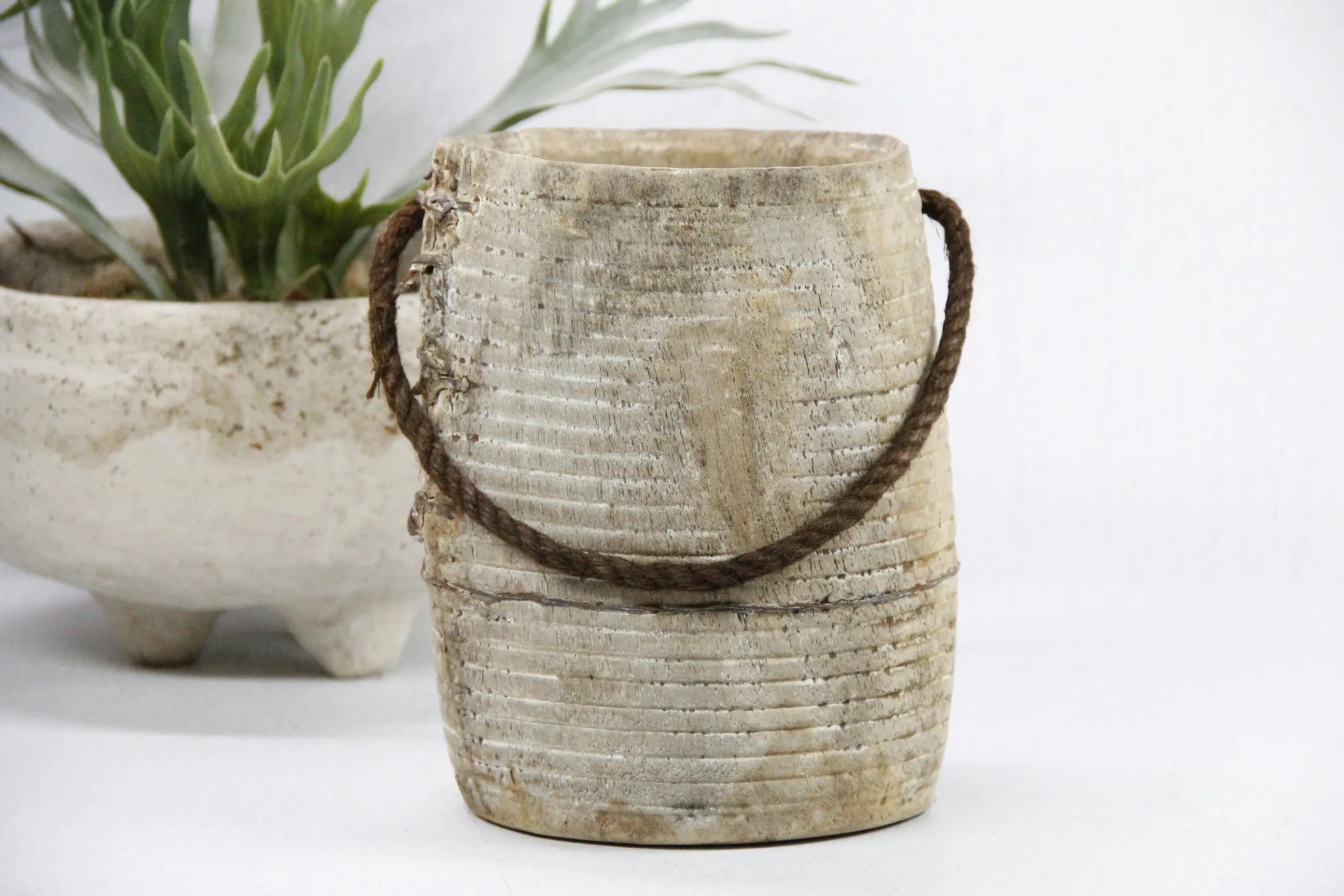 Antique Wooden Pot | Wabi Sabi Vase  Debra Hall Lifestyle