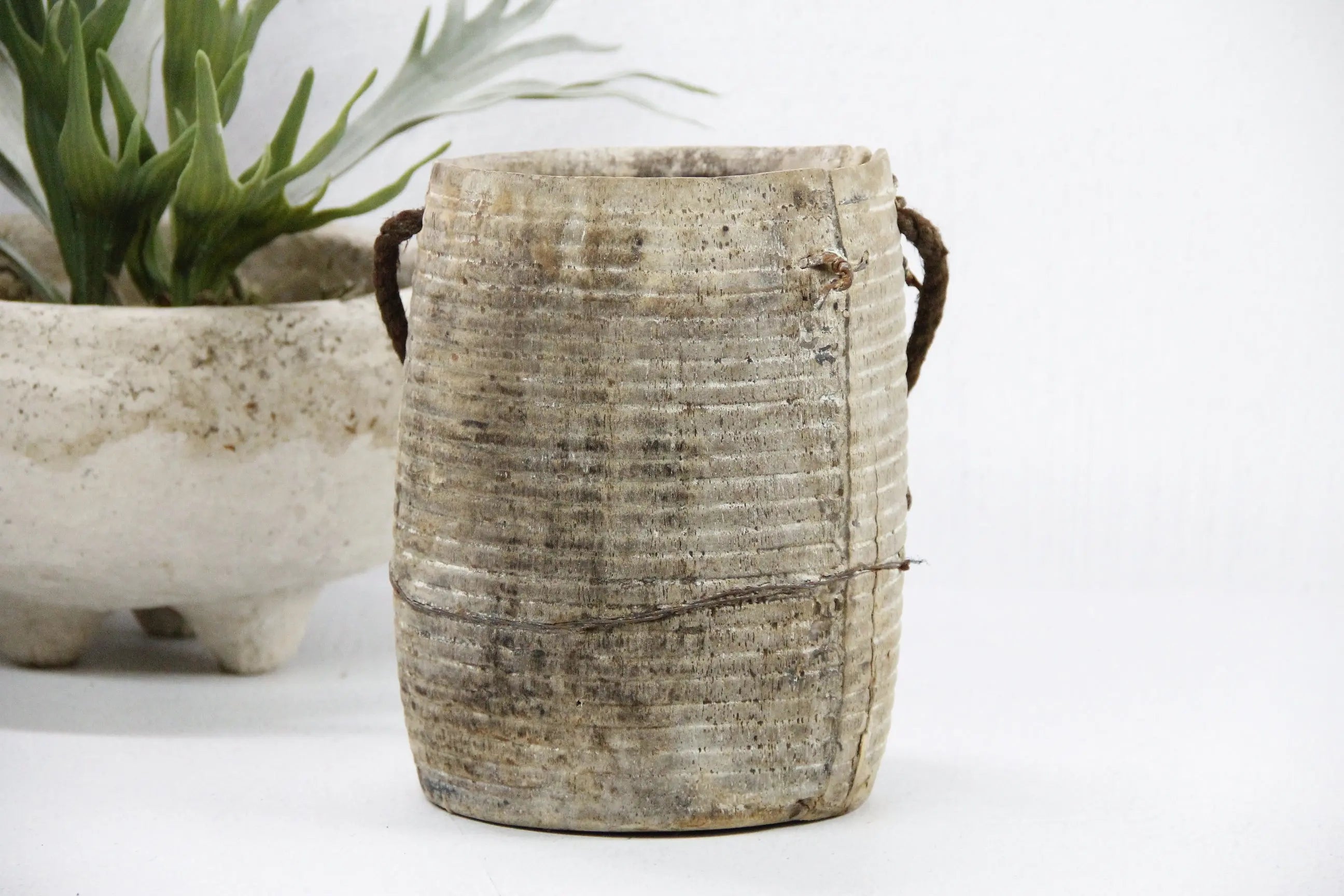 Antique Wooden Pot | Wabi Sabi Vase  Debra Hall Lifestyle