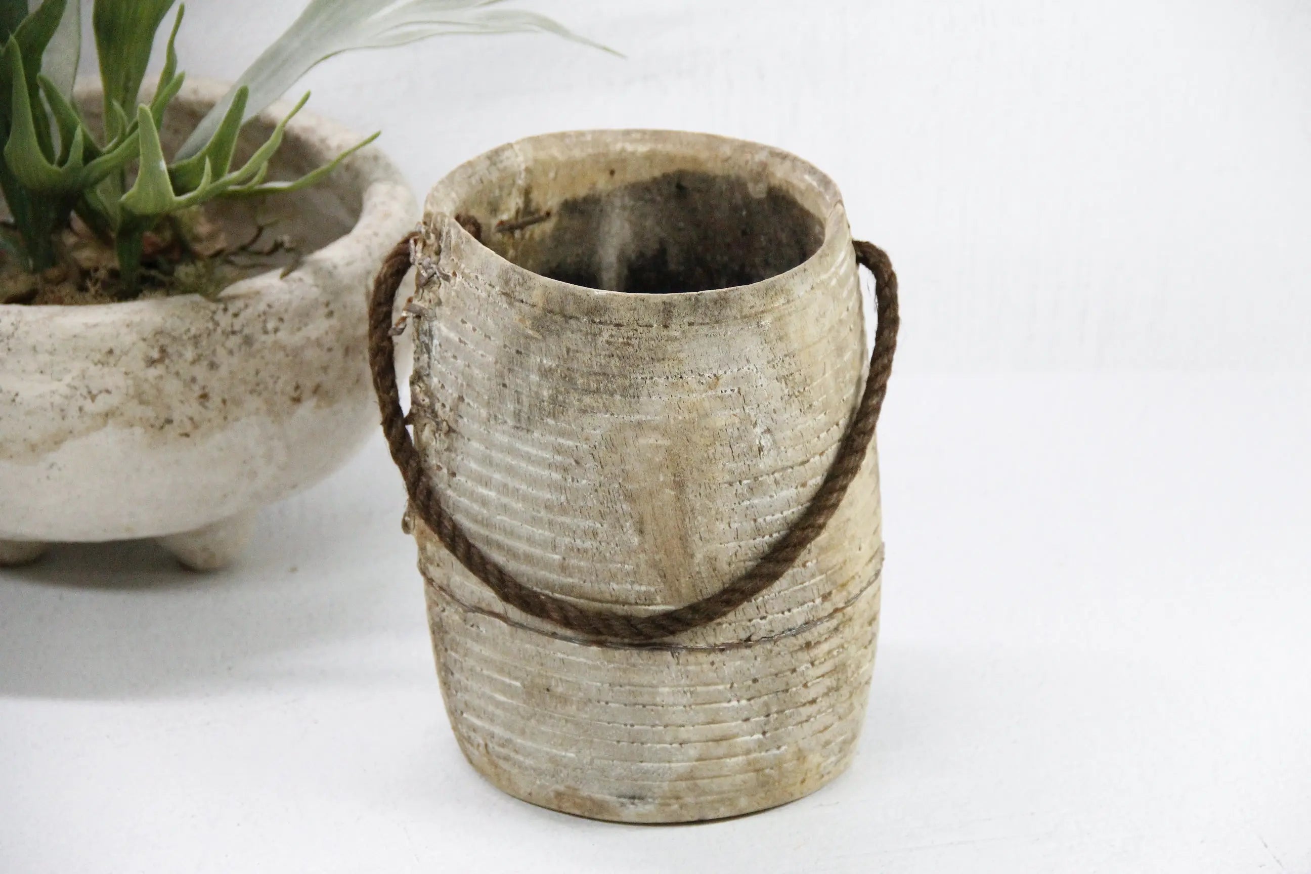 Antique Wooden Pot | Wabi Sabi Vase  Debra Hall Lifestyle