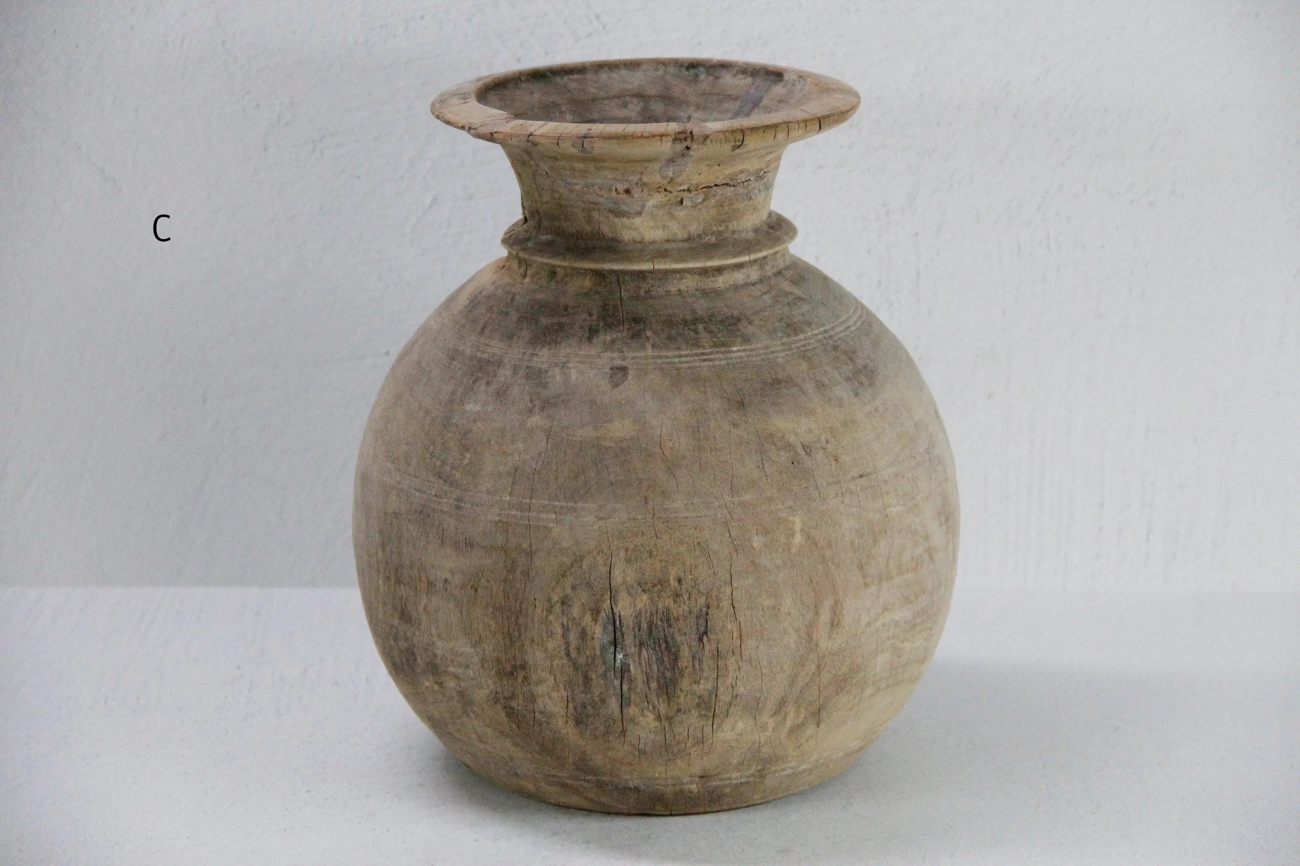 Antique Wooden Vase | Hand Carved Vessel  Debra Hall Lifestyle