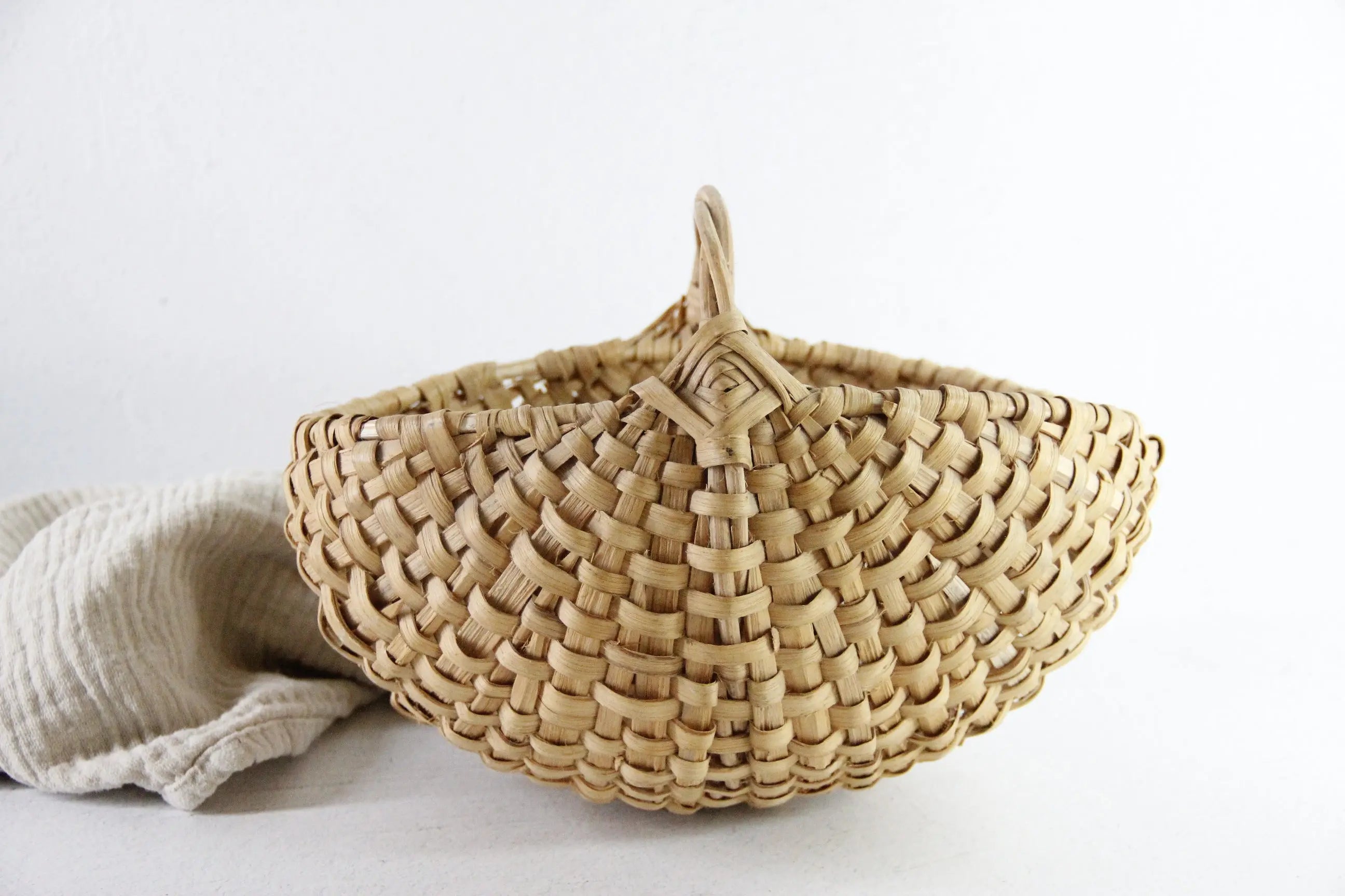 Antique Woven Egg Basket | Petite Wicker Buttocks Gathering Basket  Debra Hall Lifestyle