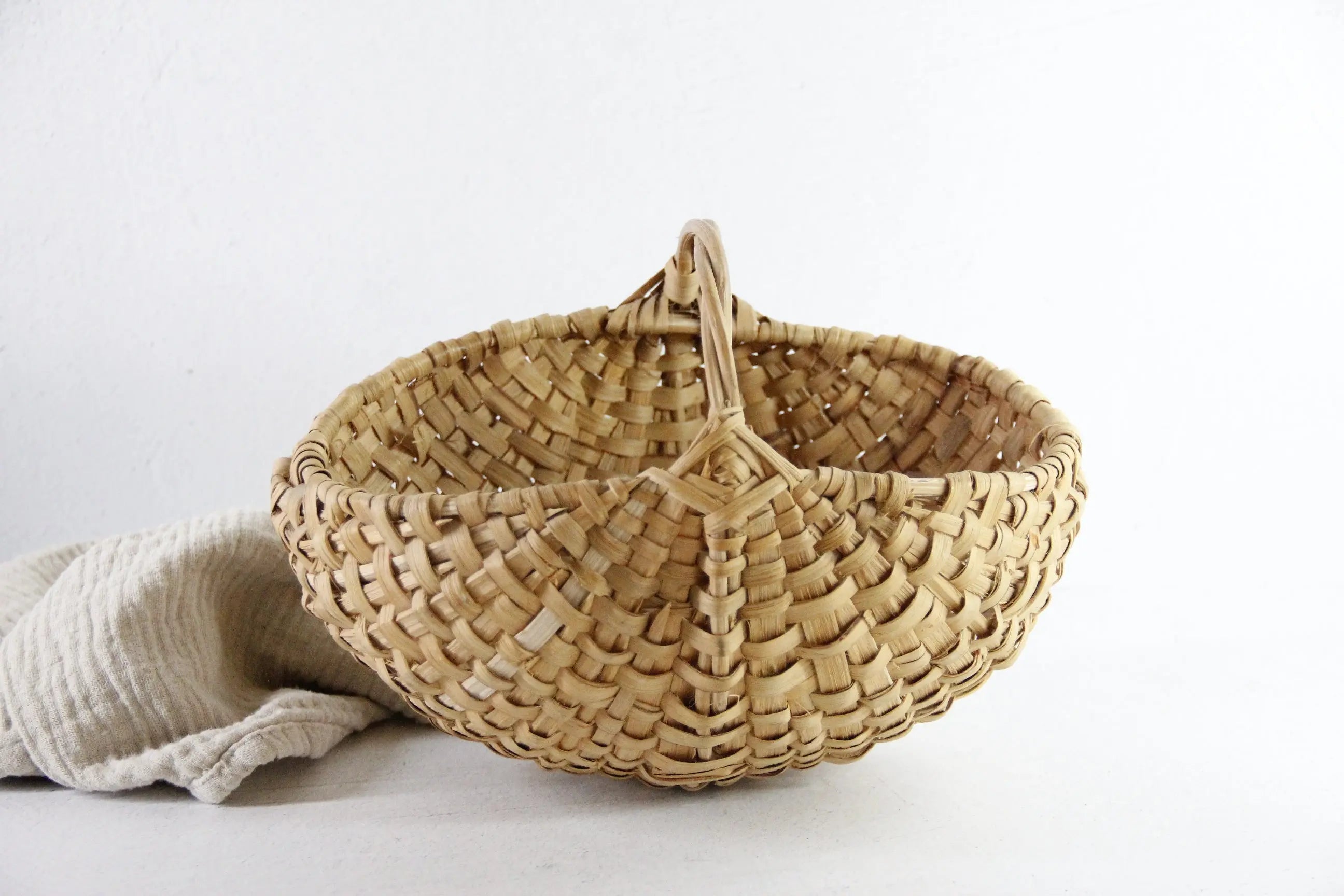 Antique Woven Egg Basket | Petite Wicker Buttocks Gathering Basket  Debra Hall Lifestyle
