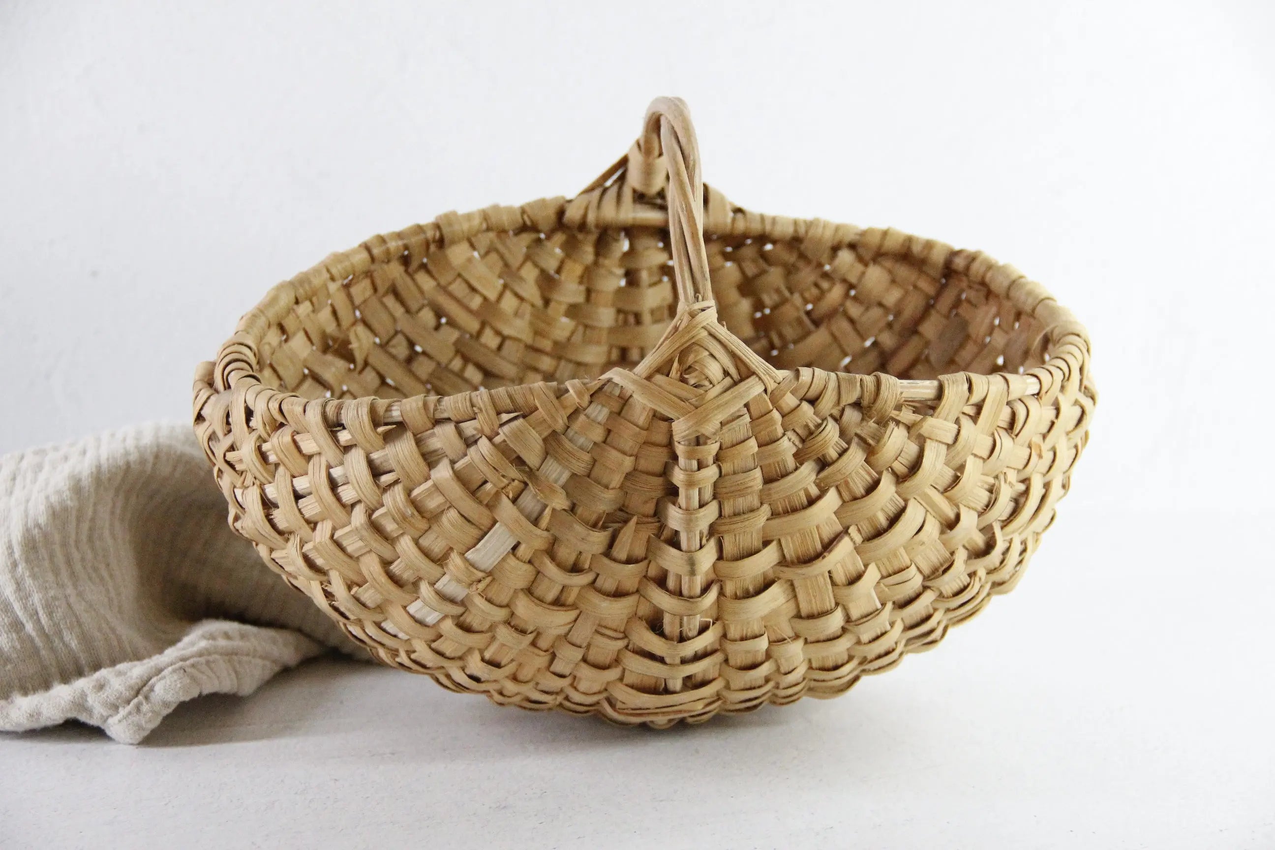 Antique Woven Egg Basket | Petite Wicker Buttocks Gathering Basket  Debra Hall Lifestyle
