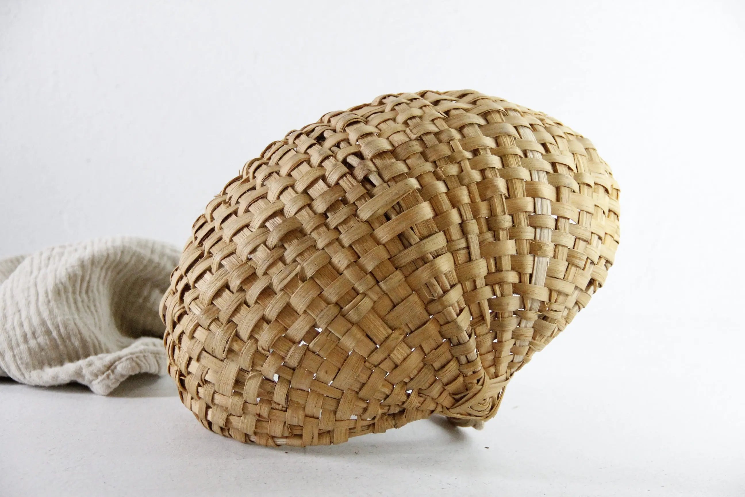Antique Woven Egg Basket | Petite Wicker Buttocks Gathering Basket  Debra Hall Lifestyle
