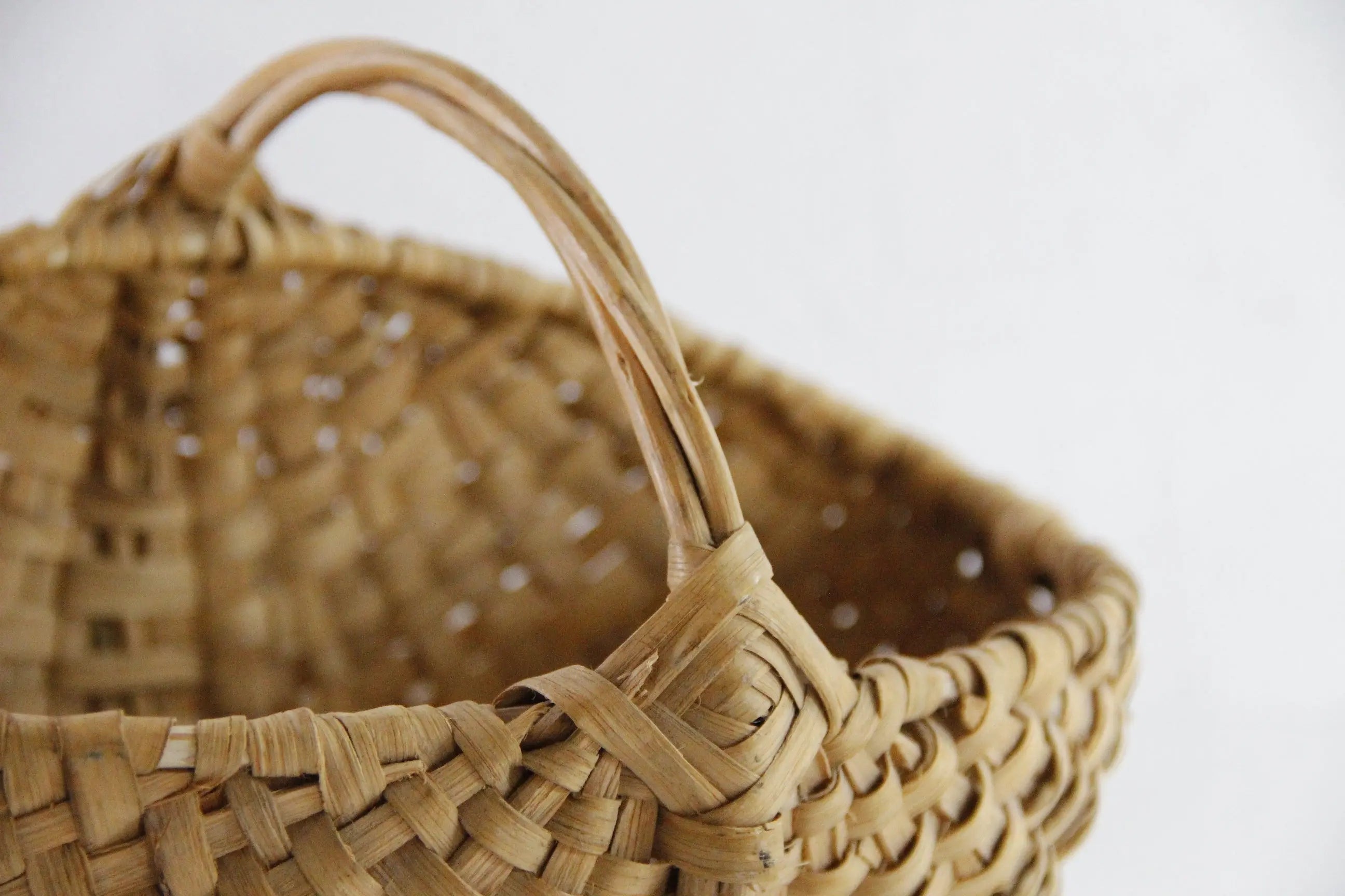 Antique Woven Egg Basket | Petite Wicker Buttocks Gathering Basket  Debra Hall Lifestyle