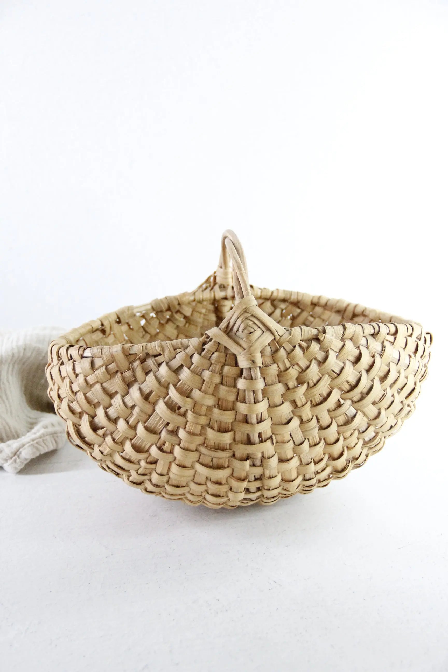 Antique Woven Egg Basket | Petite Wicker Buttocks Gathering Basket  Debra Hall Lifestyle