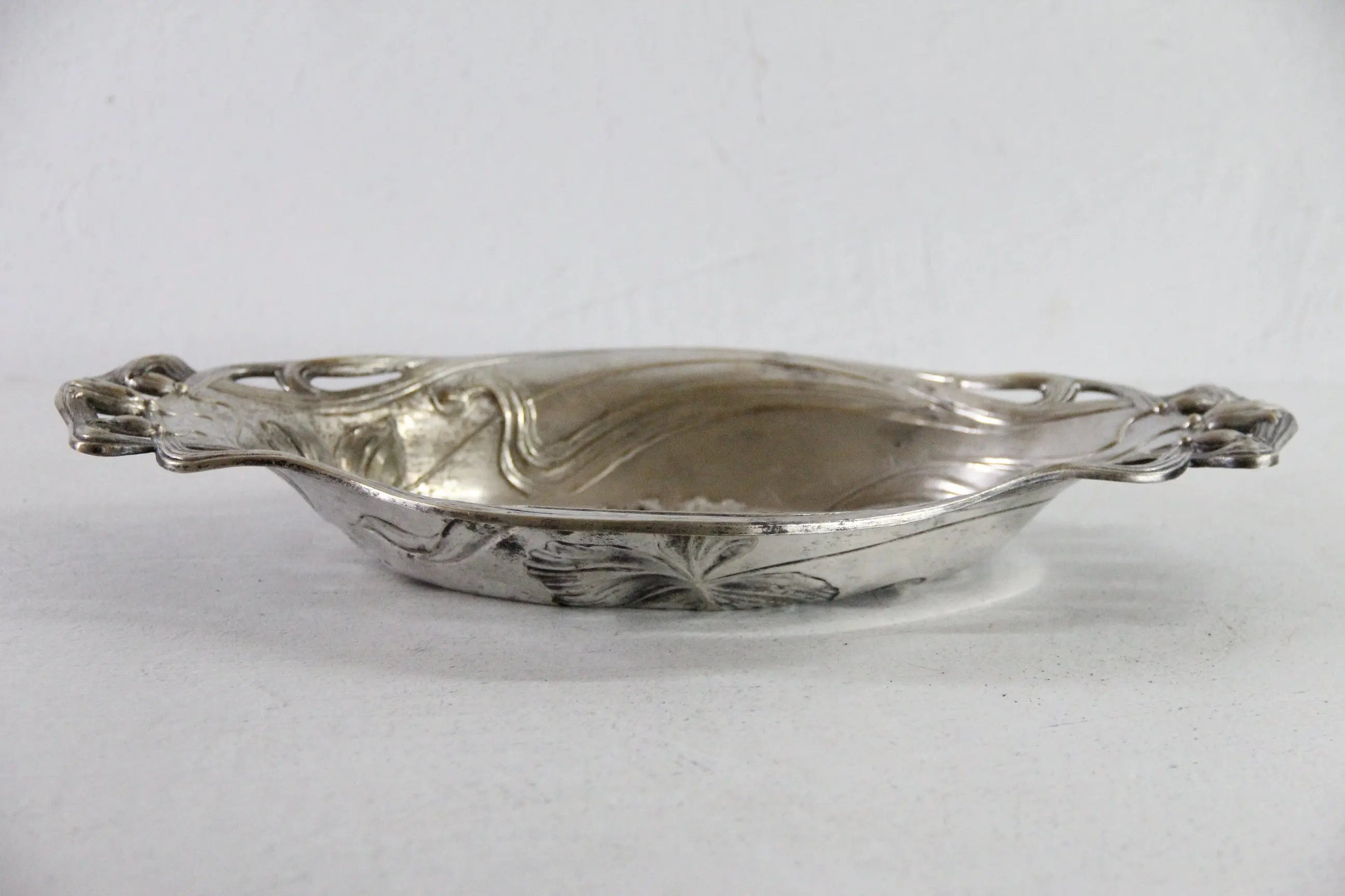 Art Nouveau Silver Fruit Bowl | Plated Figural Tray  Debra Hall Lifestyle