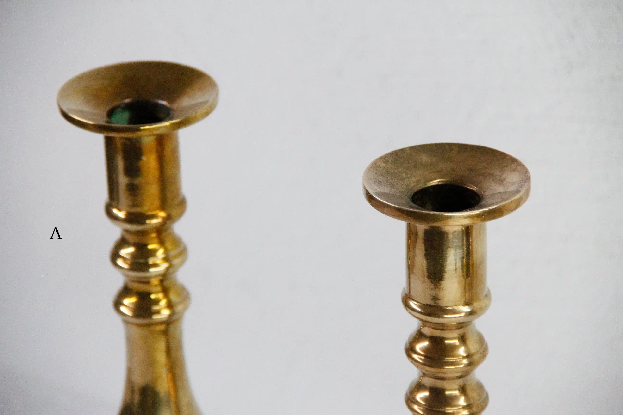 Assorted Antique Brass Candlesticks | Large Candle Holder Pair  Debra Hall Lifestyle