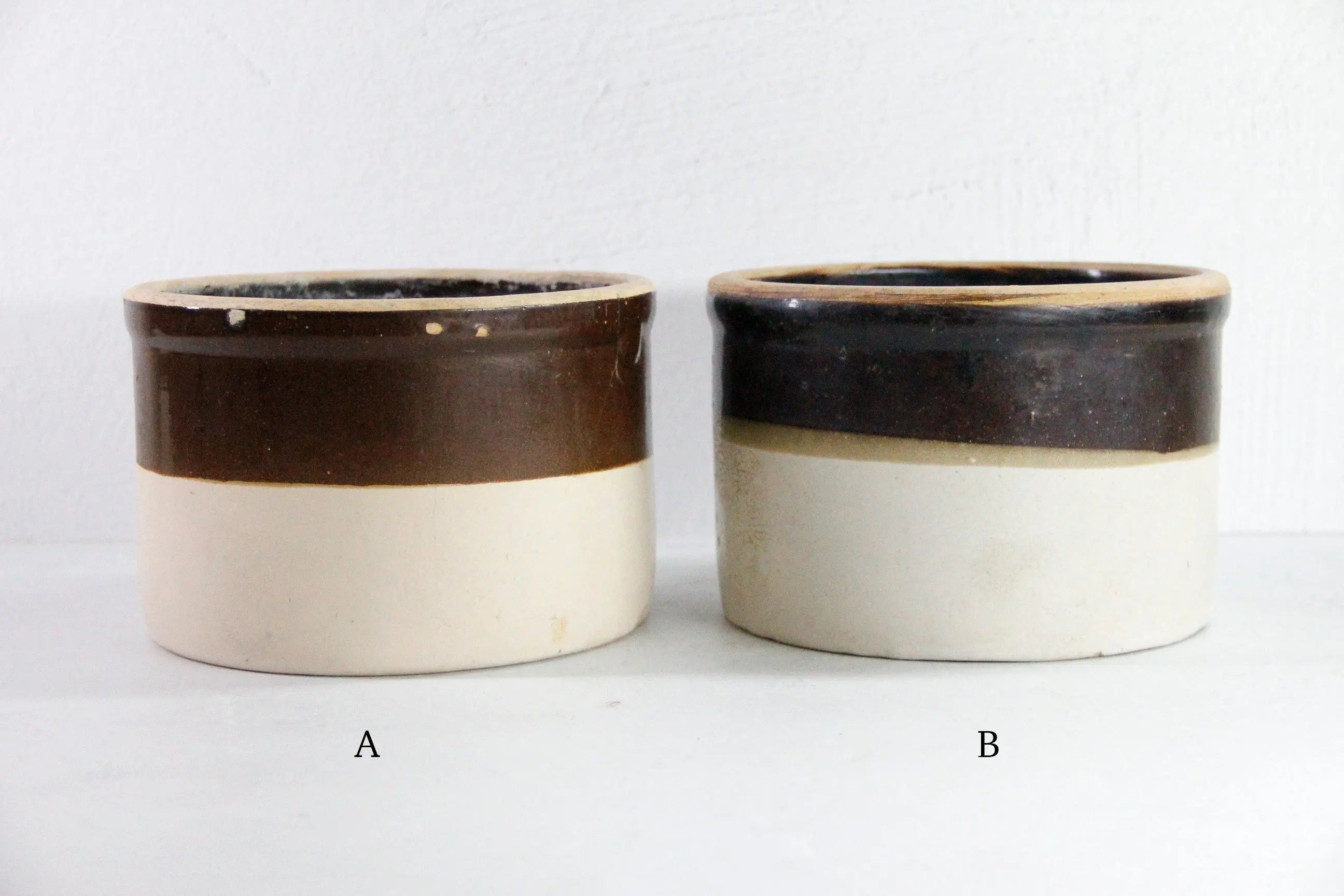 Assorted Antique Stoneware Crock | Two Tone Dipped  Debra Hall Lifestyle