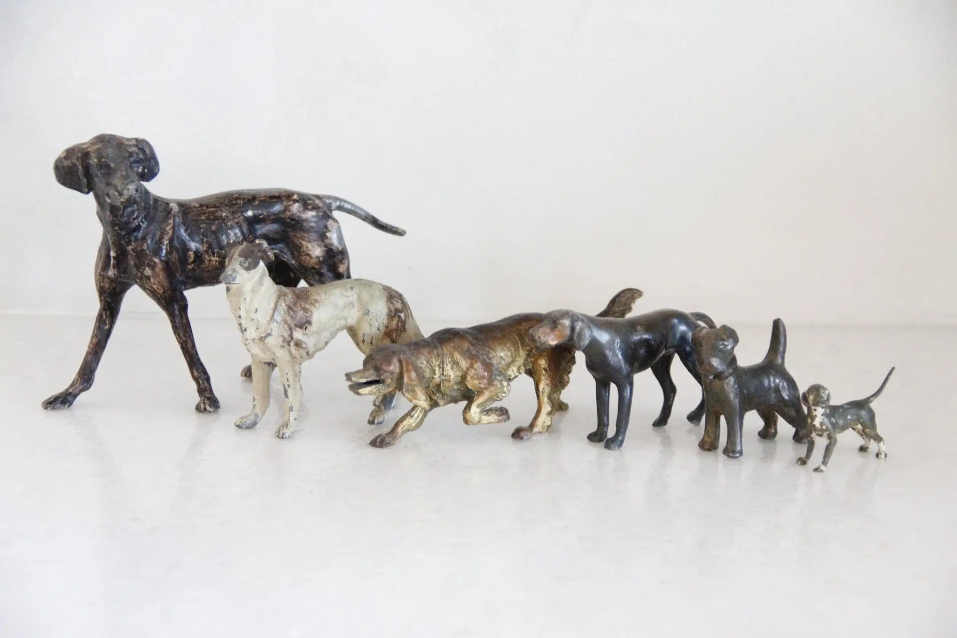 Assorted Cast Bronze Metal Dog Figurines  | Each  Debra Hall Lifestyle