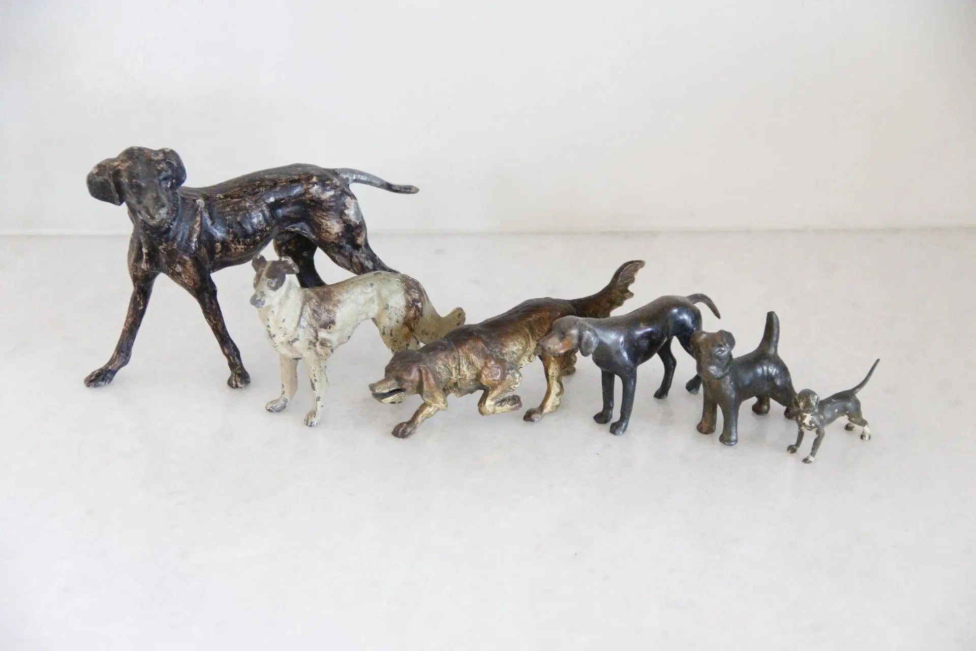 Assorted Cast Bronze Metal Dog Figurines  | Each  Debra Hall Lifestyle