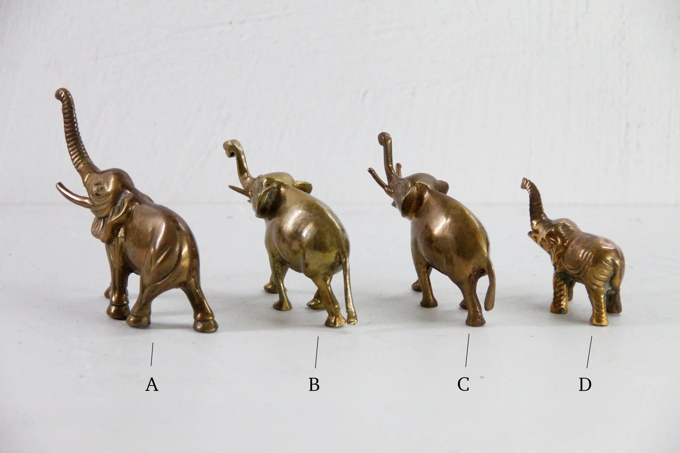 Assorted Vintage Brass Elephant | Brass Lucky Figurine One  Debra Hall Lifestyle