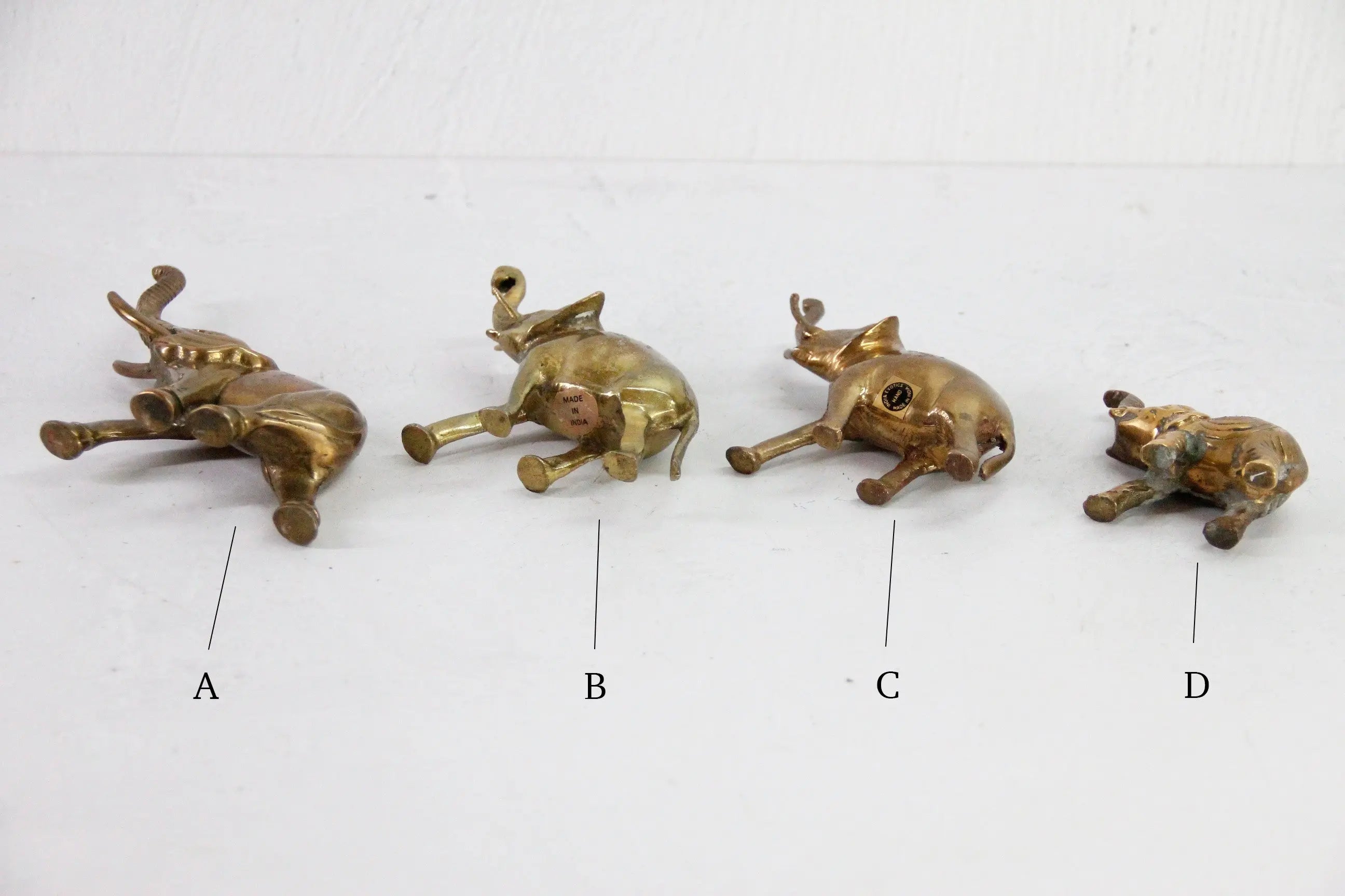 Assorted Vintage Brass Elephant | Brass Lucky Figurine One  Debra Hall Lifestyle