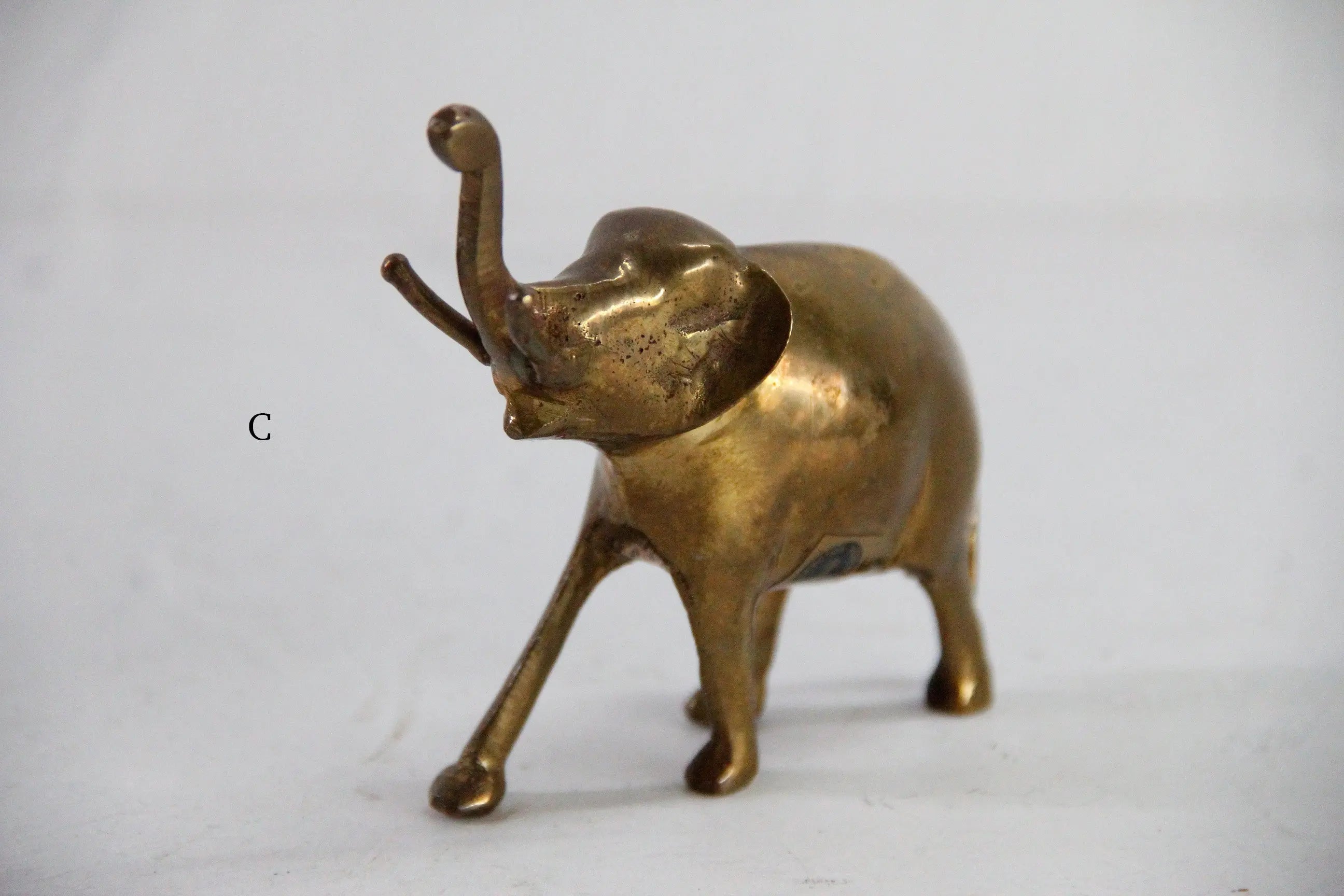 Assorted Vintage Brass Elephant | Brass Lucky Figurine One  Debra Hall Lifestyle