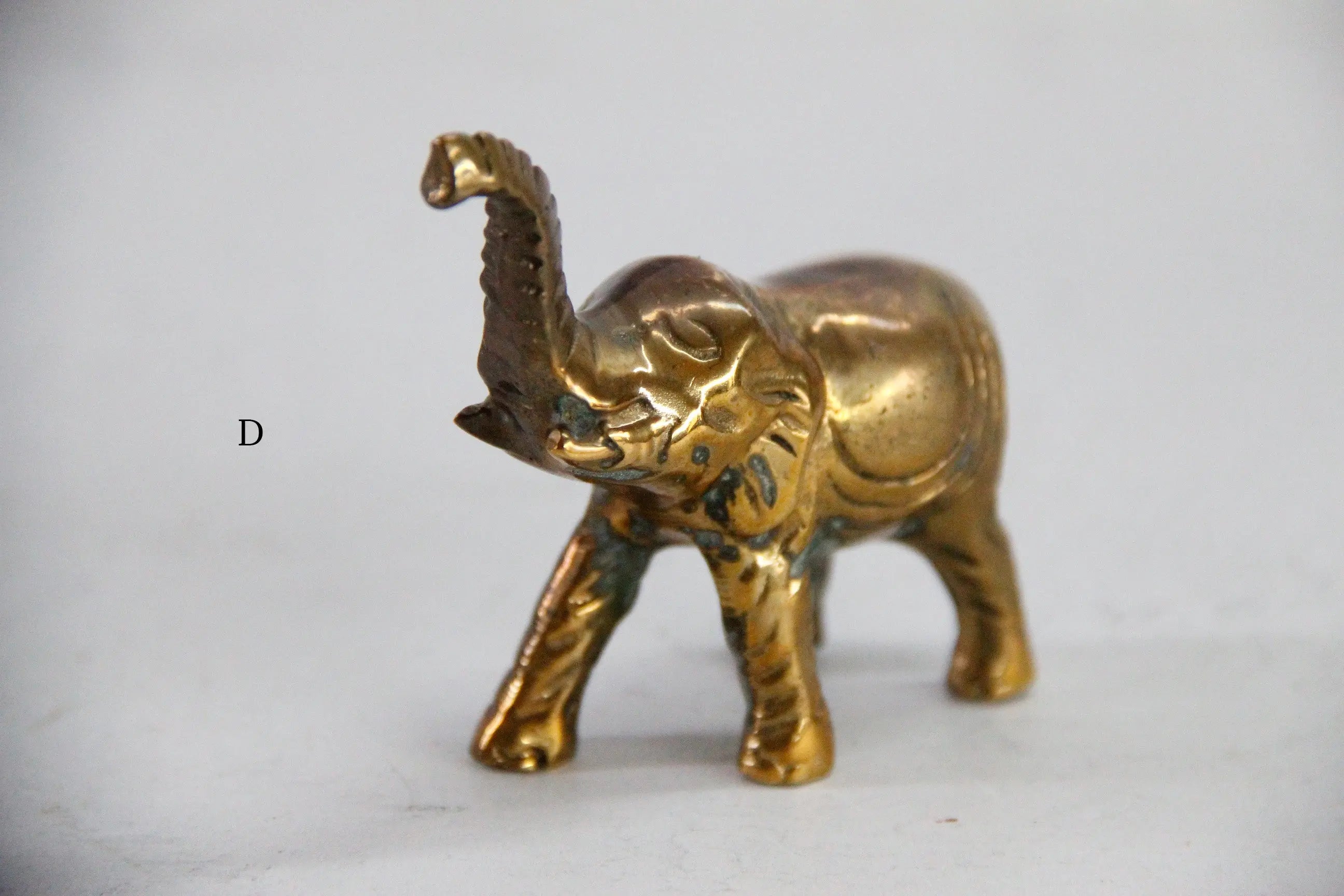 Assorted Vintage Brass Elephant | Brass Lucky Figurine One  Debra Hall Lifestyle