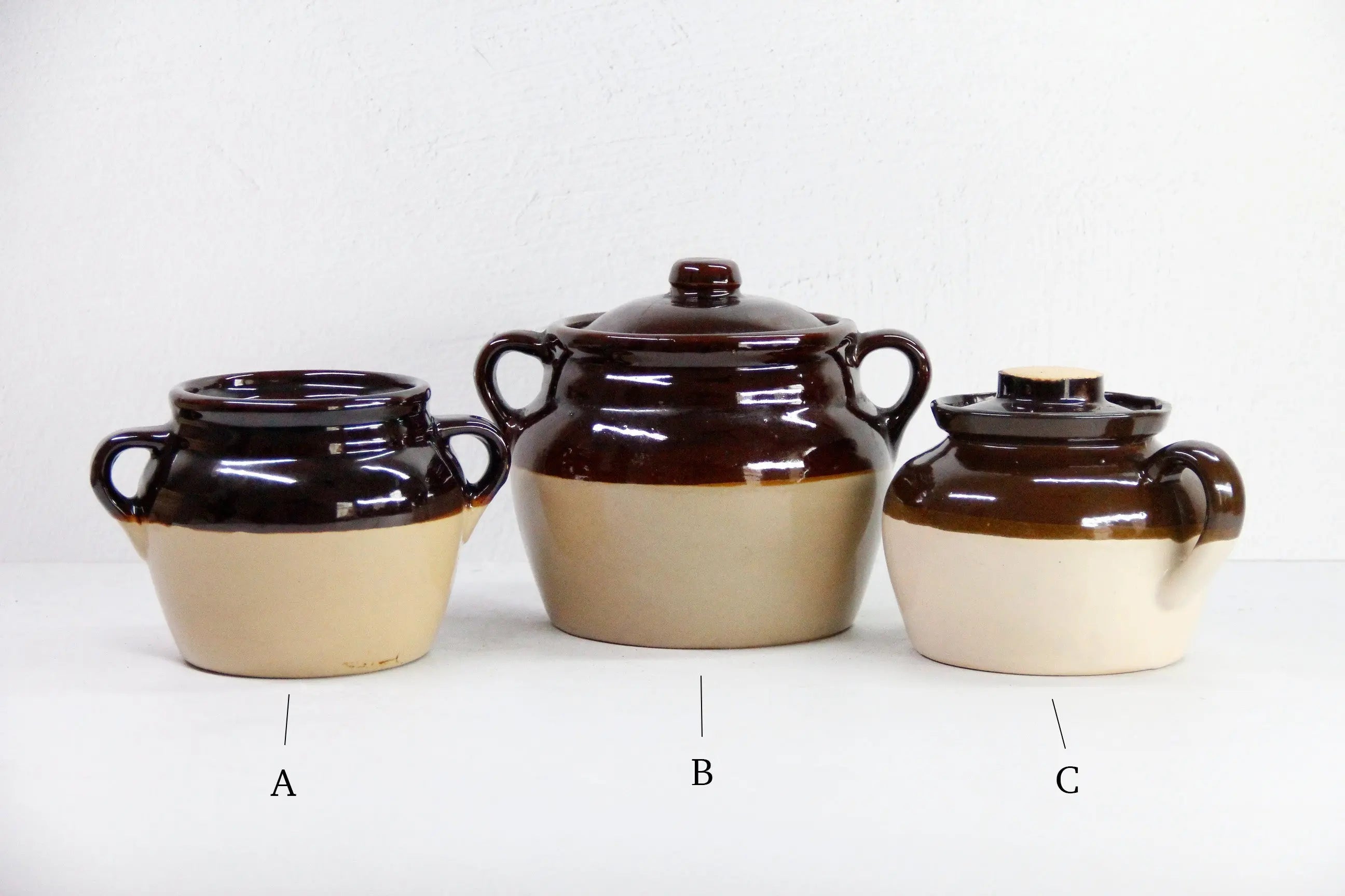 Assorted Vintage Brown Dipped Bean Pots | USA Stoneware Crocks  Debra Hall Lifestyle