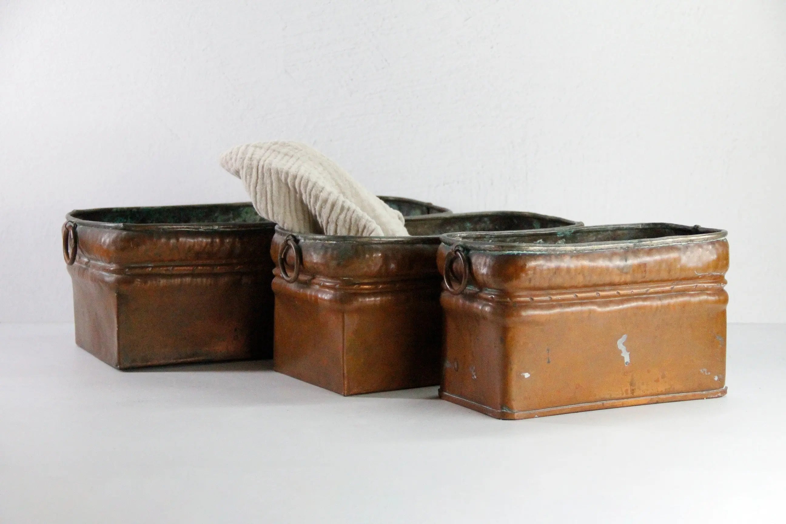 Assorted Vintage Copper Planter | European Patinated Heavy Pots  Debra Hall Lifestyle