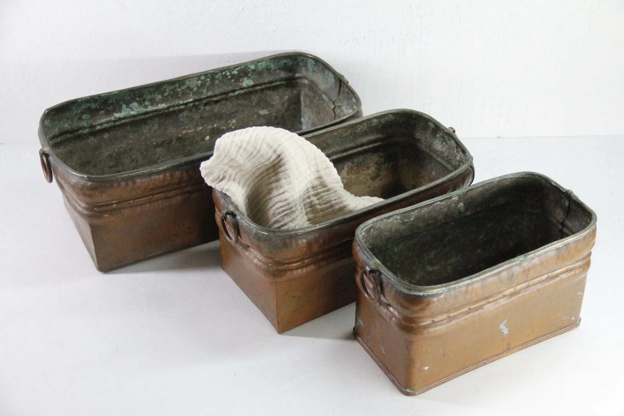 Assorted Vintage Copper Planter | European Patinated Heavy Pots  Debra Hall Lifestyle