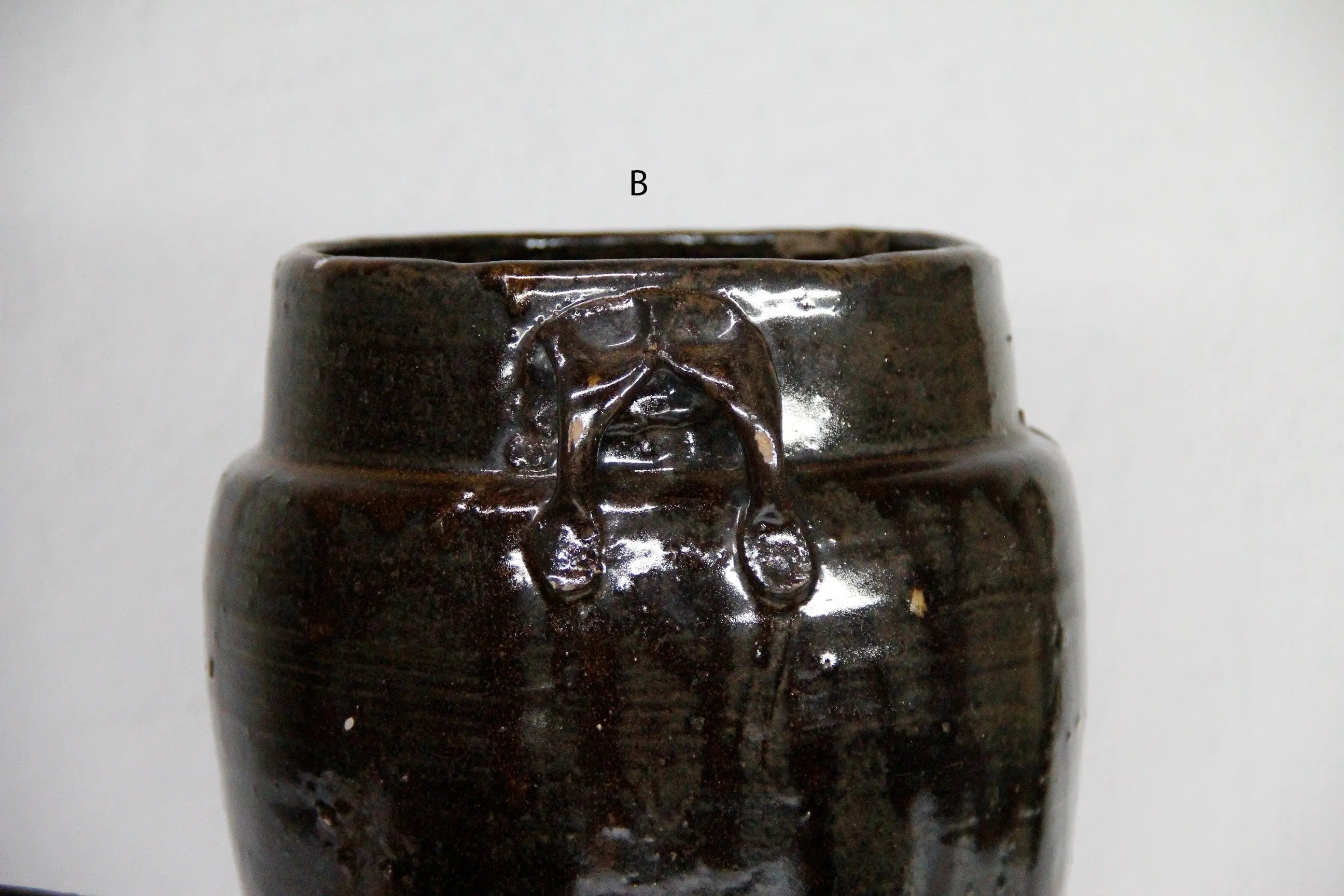 Black Glazed Pot | Antique Oil Vessel  Debra Hall Lifestyle