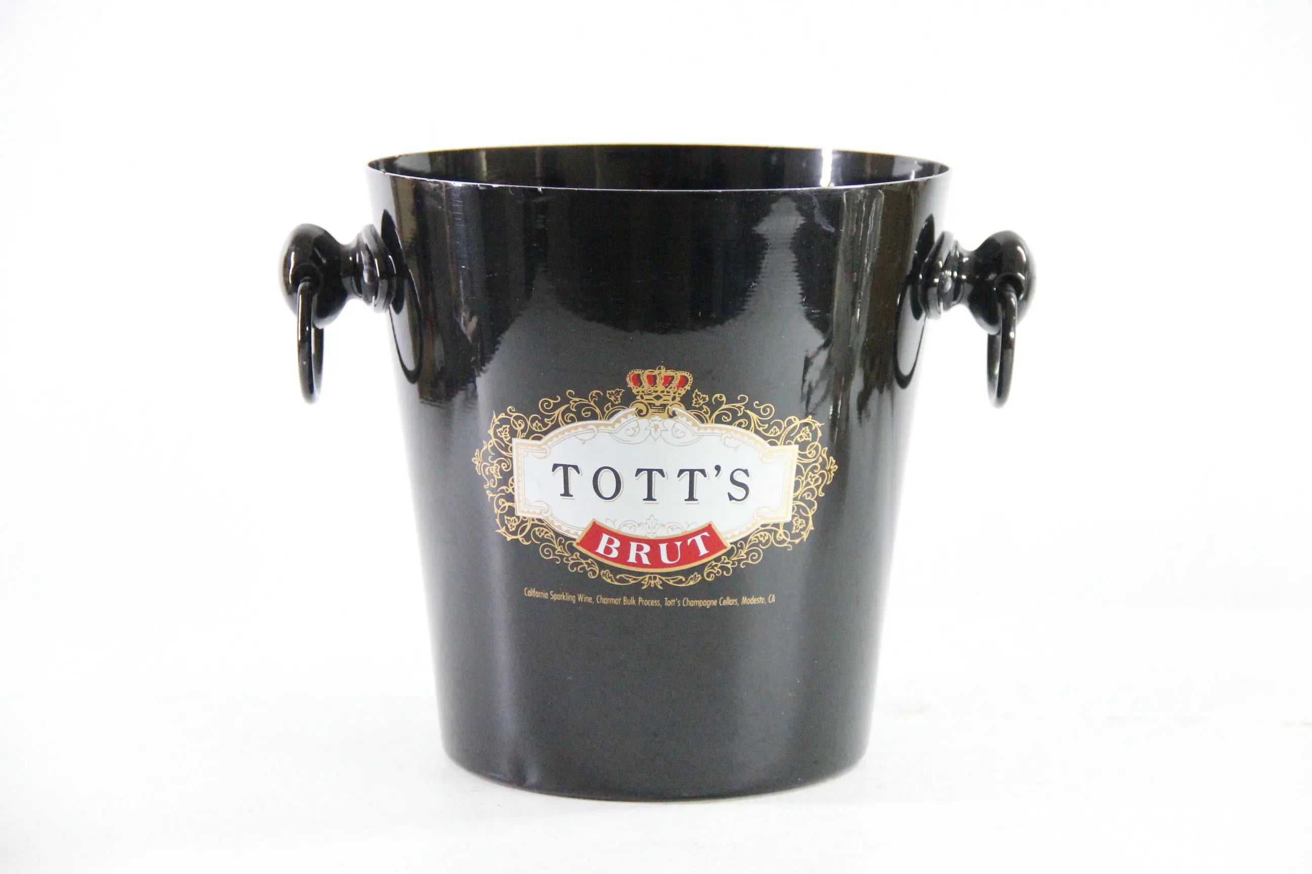 Vintage French Champagne Bucket BLack Tott's Stamp Vogalu