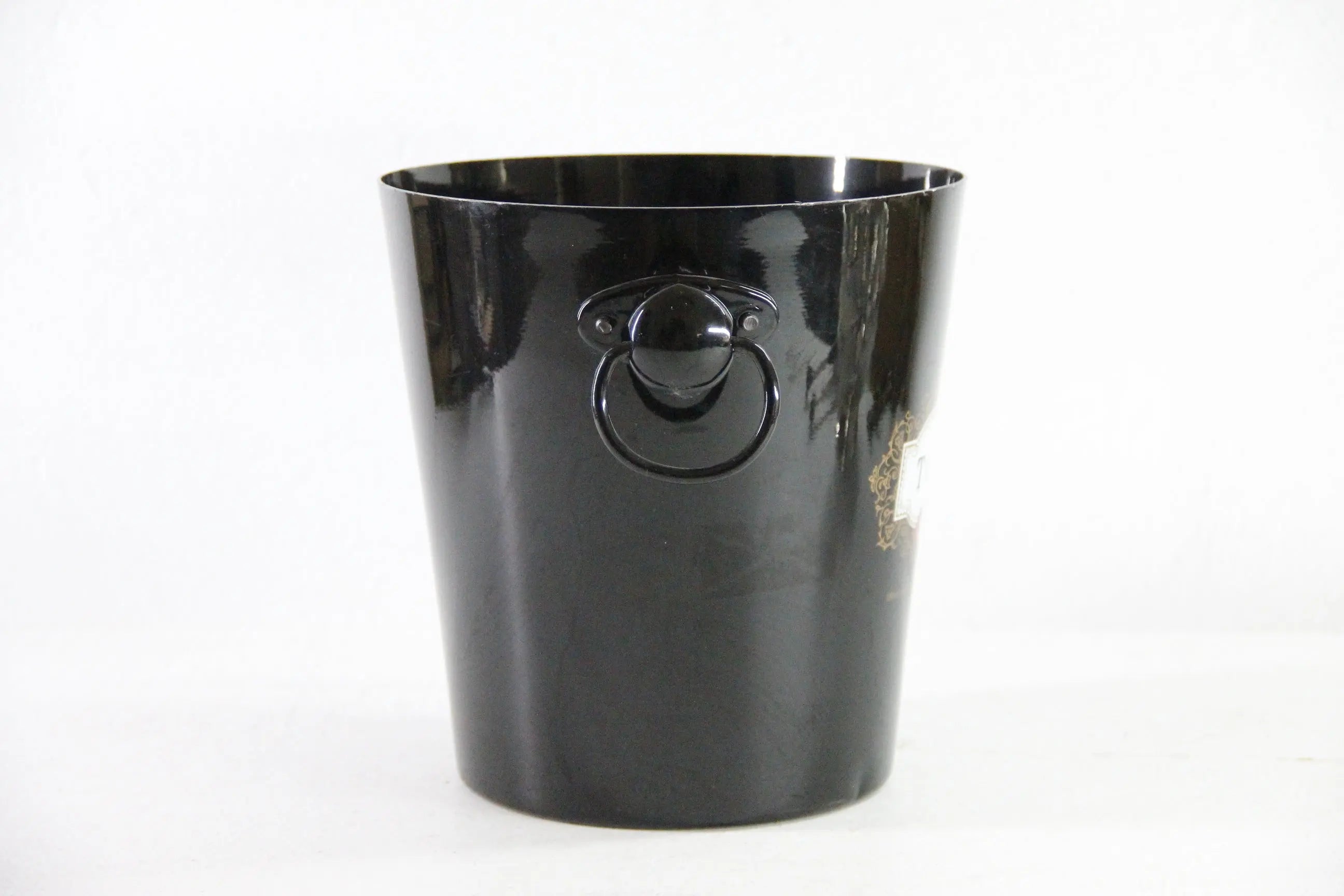 Vintage French Champagne Bucket BLack Tott's Stamp Vogalu