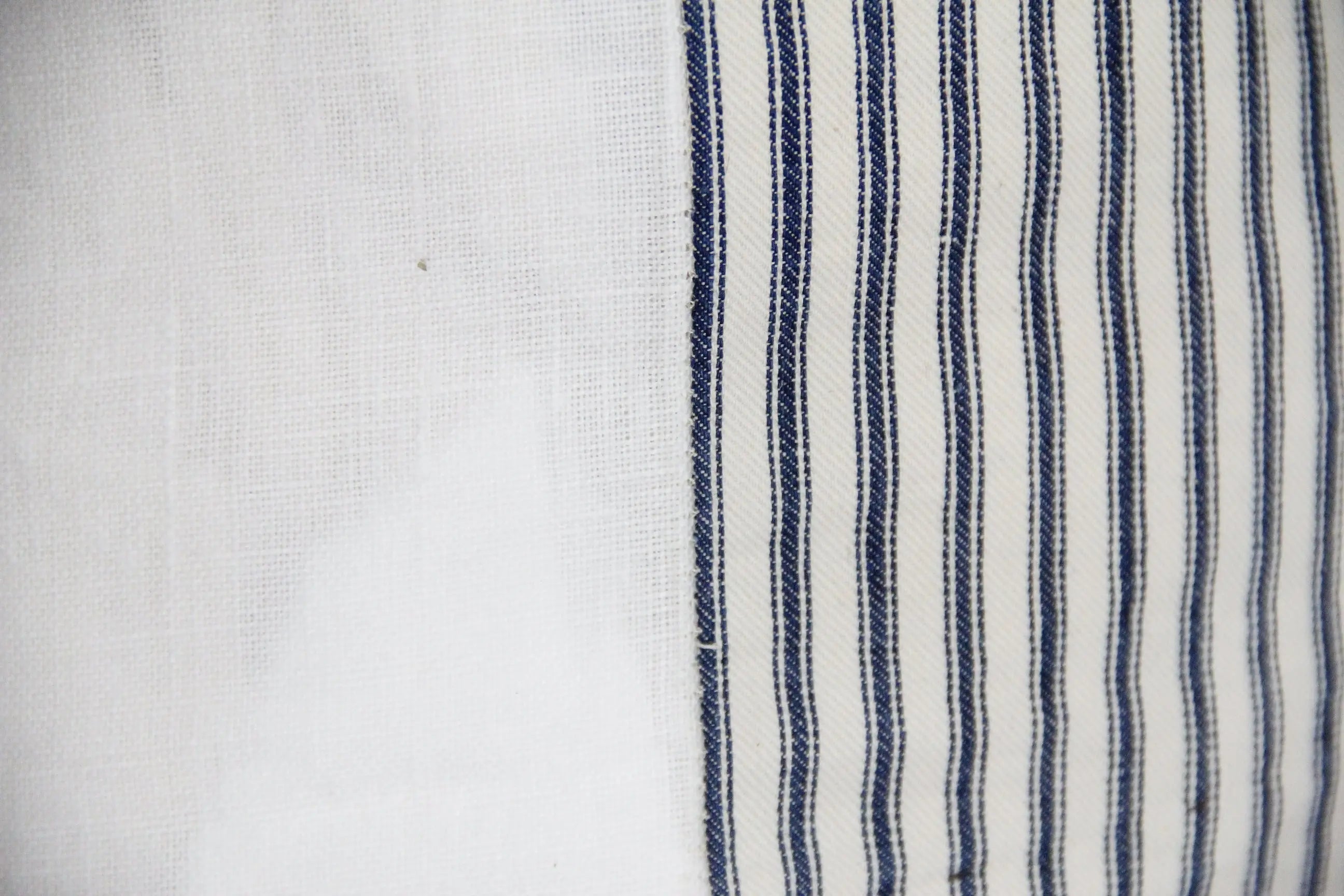 Blue Ticking Stripe Pillow | Antique French Blue and Cream Cover  Debra Hall Lifestyle