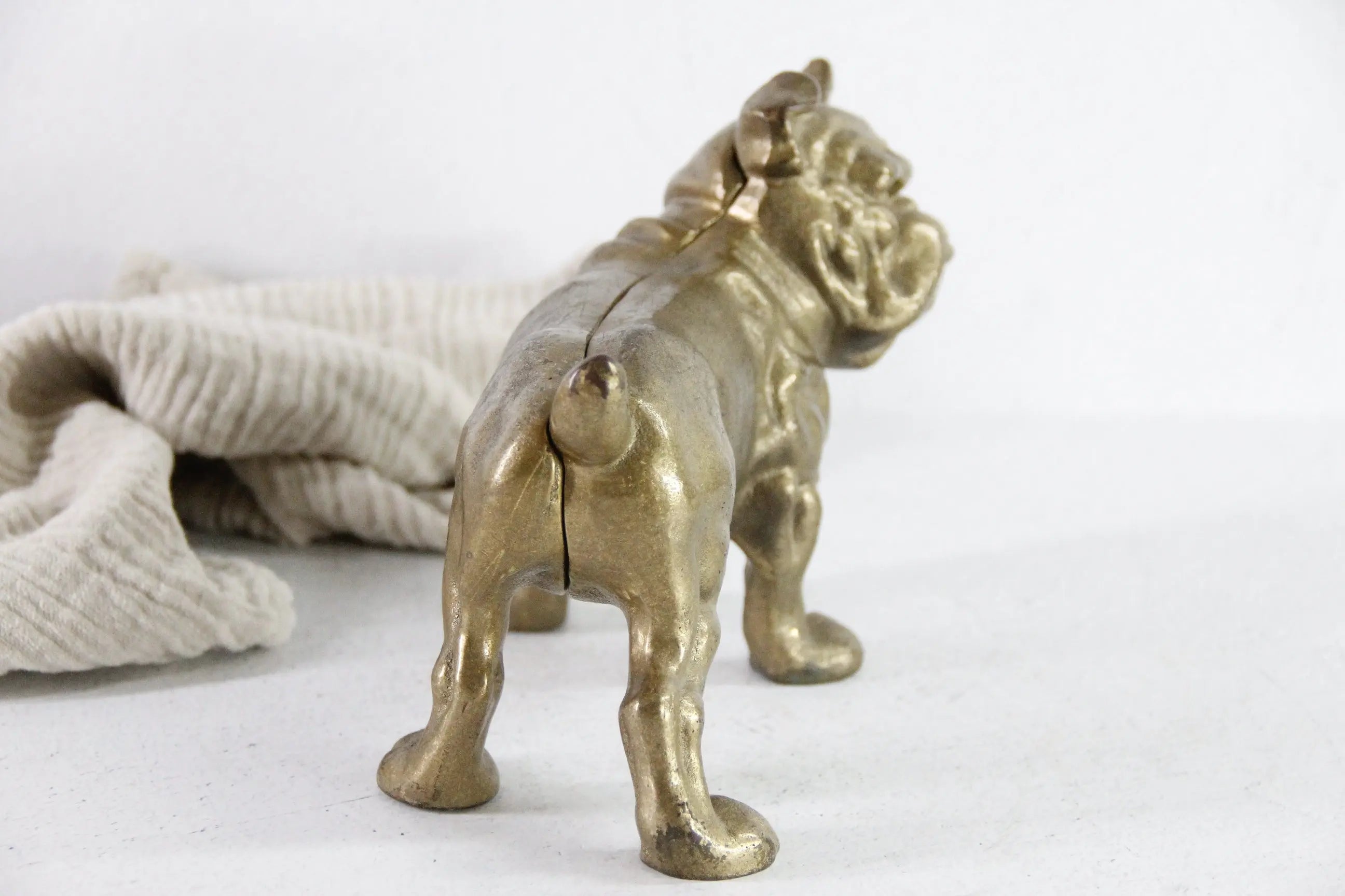 Brass Bulldog Bank | Vintage Figurine Doorstop  Debra Hall Lifestyle