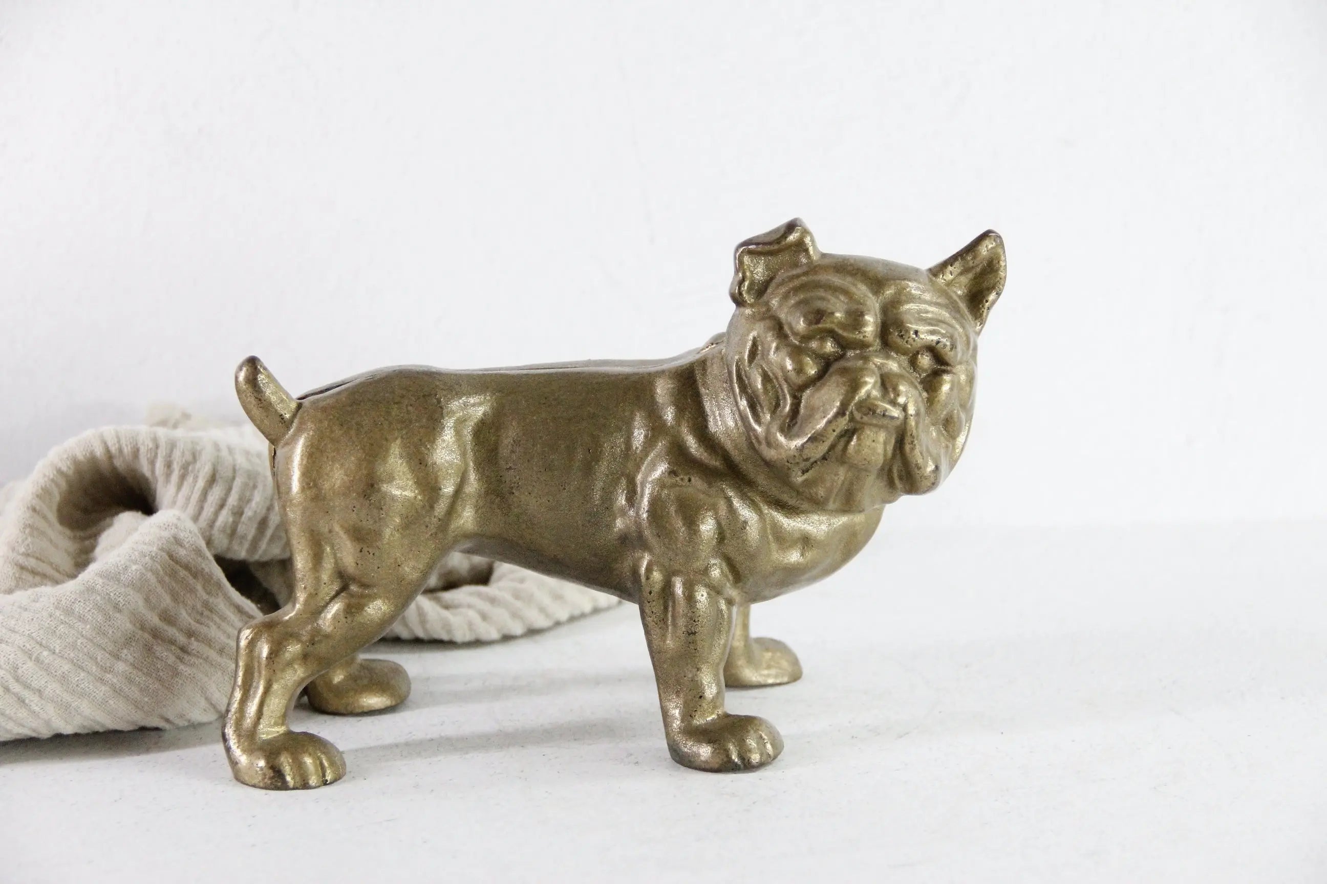 Brass Bulldog Bank | Vintage Figurine Doorstop  Debra Hall Lifestyle